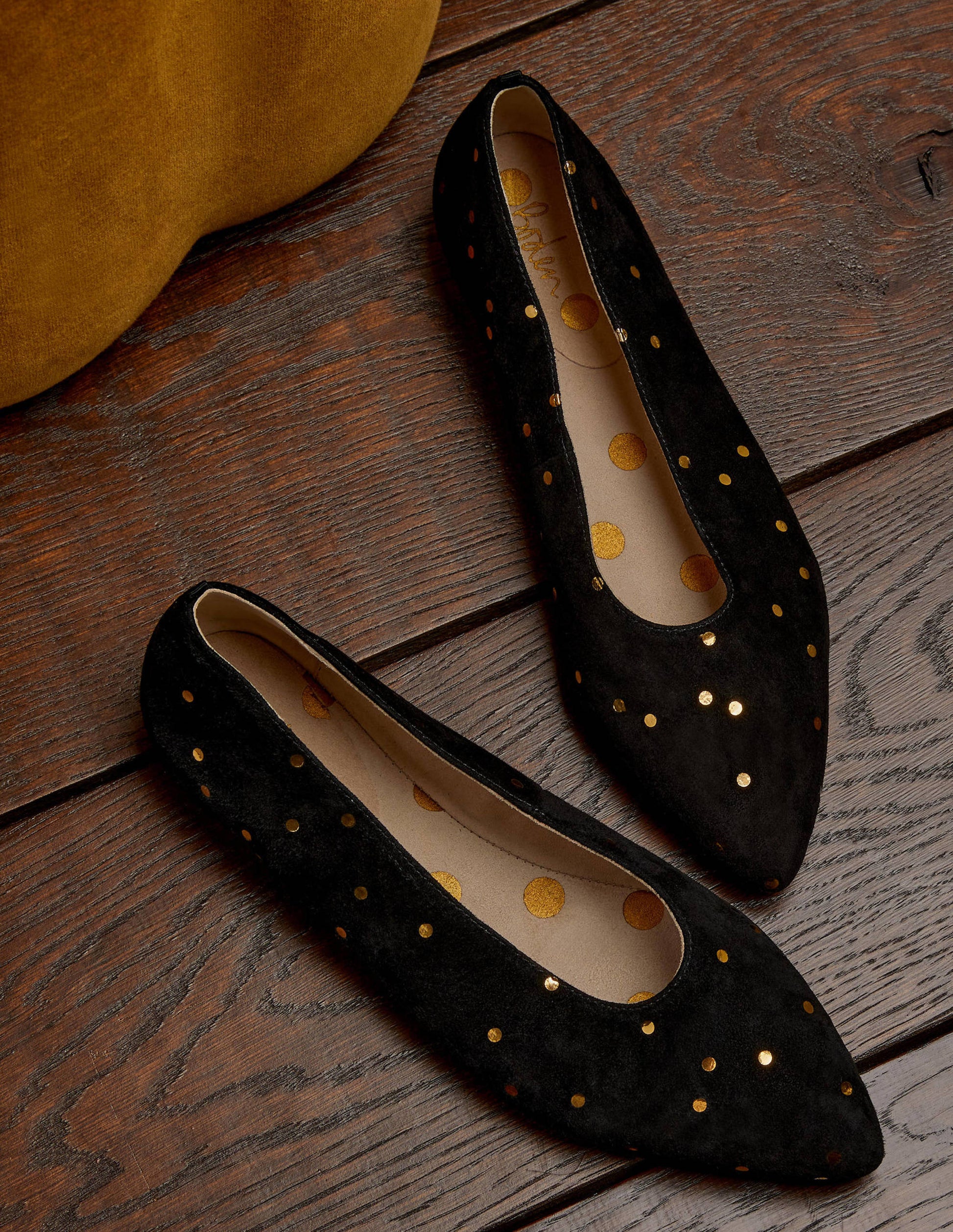 Catriona Ballerinas-Black and Gold, Scattered Spot-1