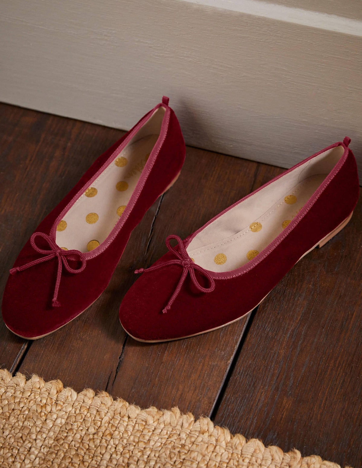 High Cut Ballerinas-Wine Velvet-1