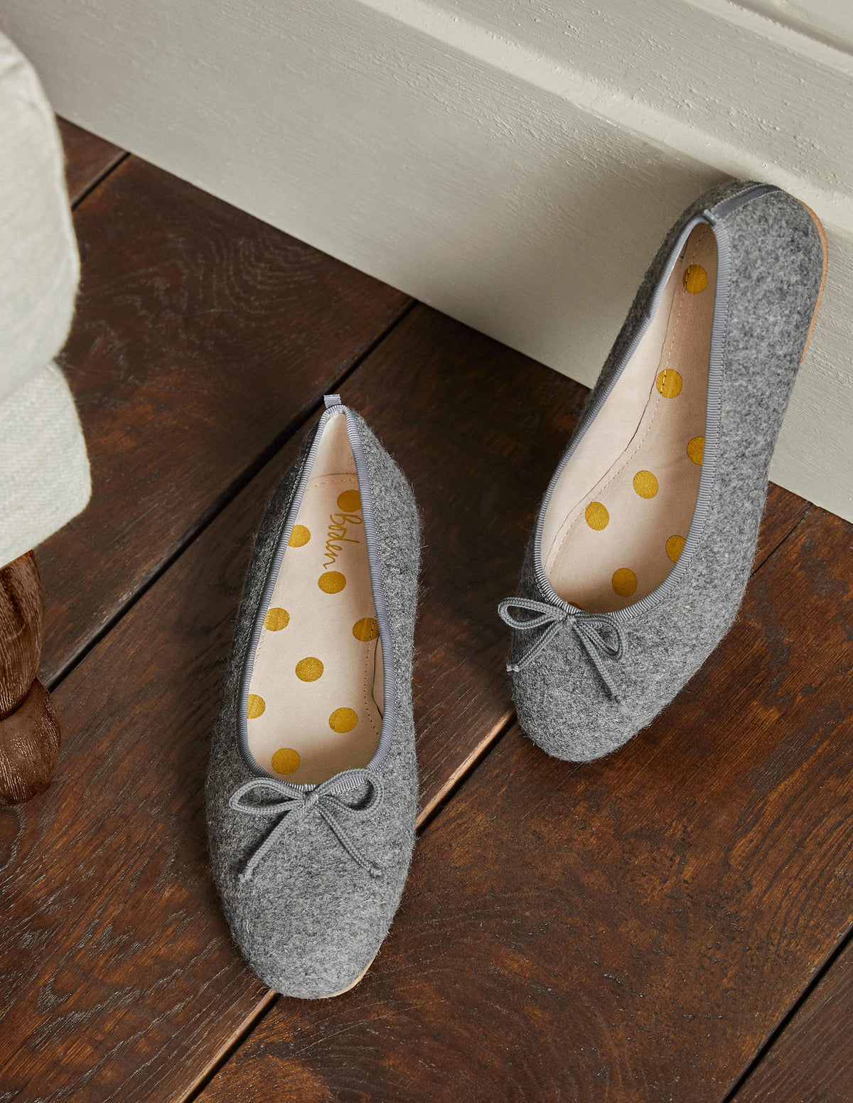High Cut Ballerinas-Grey Marl-1