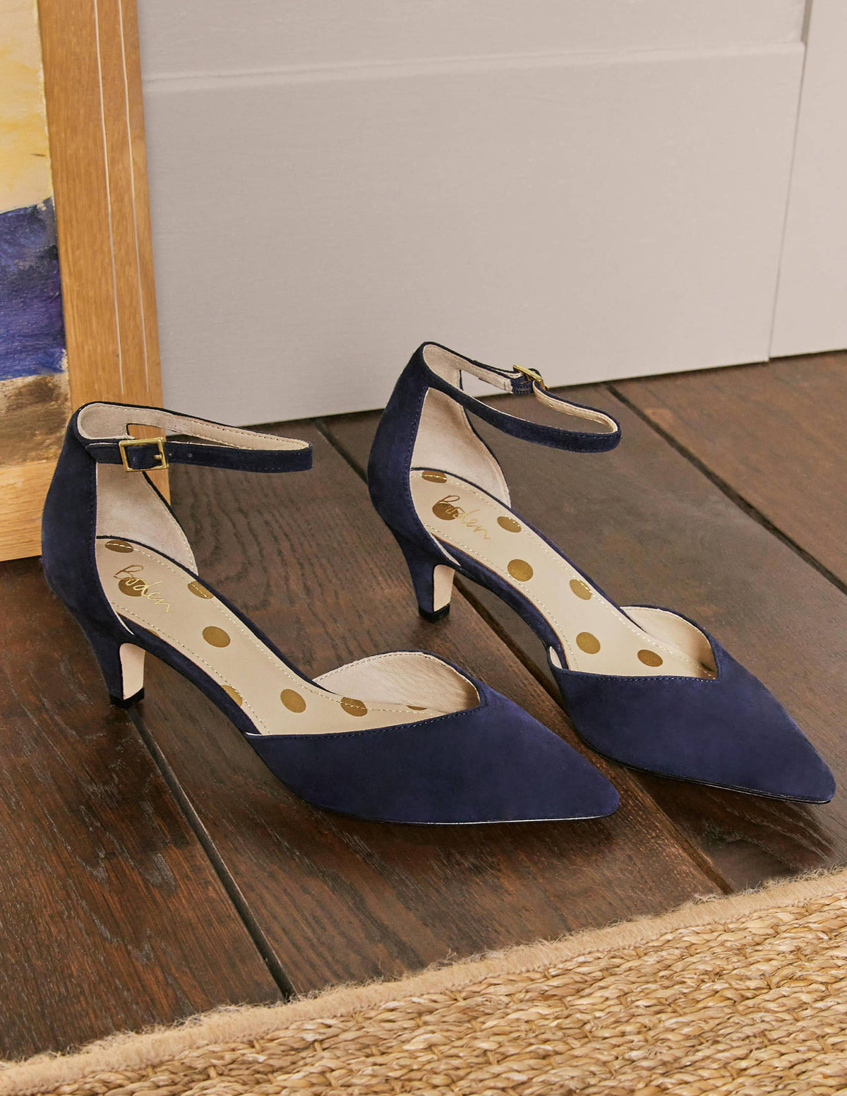 Ankle Strap Heels-Navy - Image 1