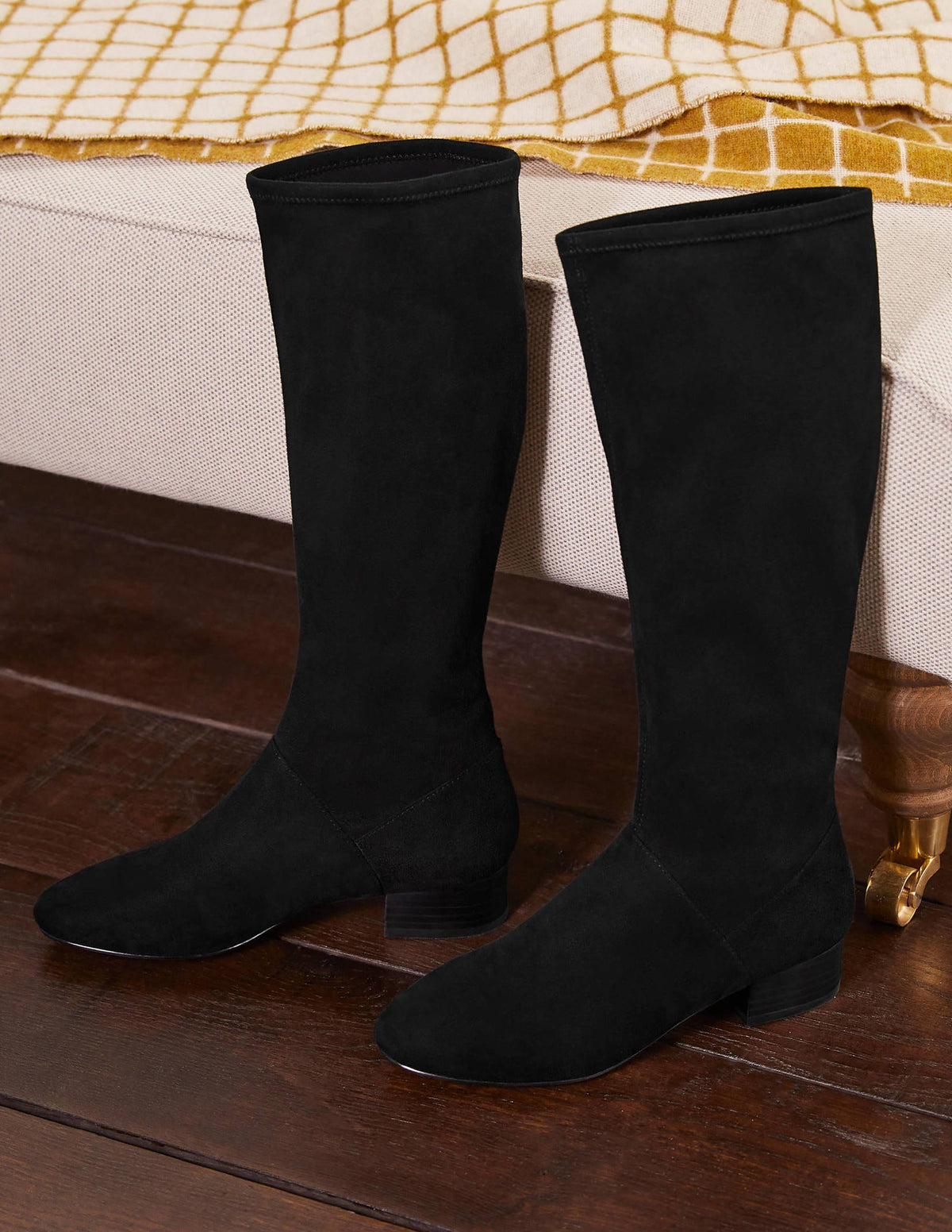 Flat Stretch Boots-Black - Image 1