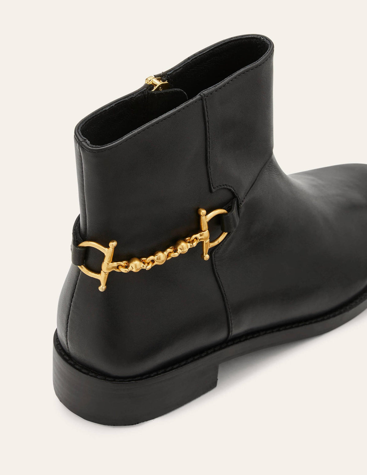 Snaffle Detail Ankle Boots-Black-4