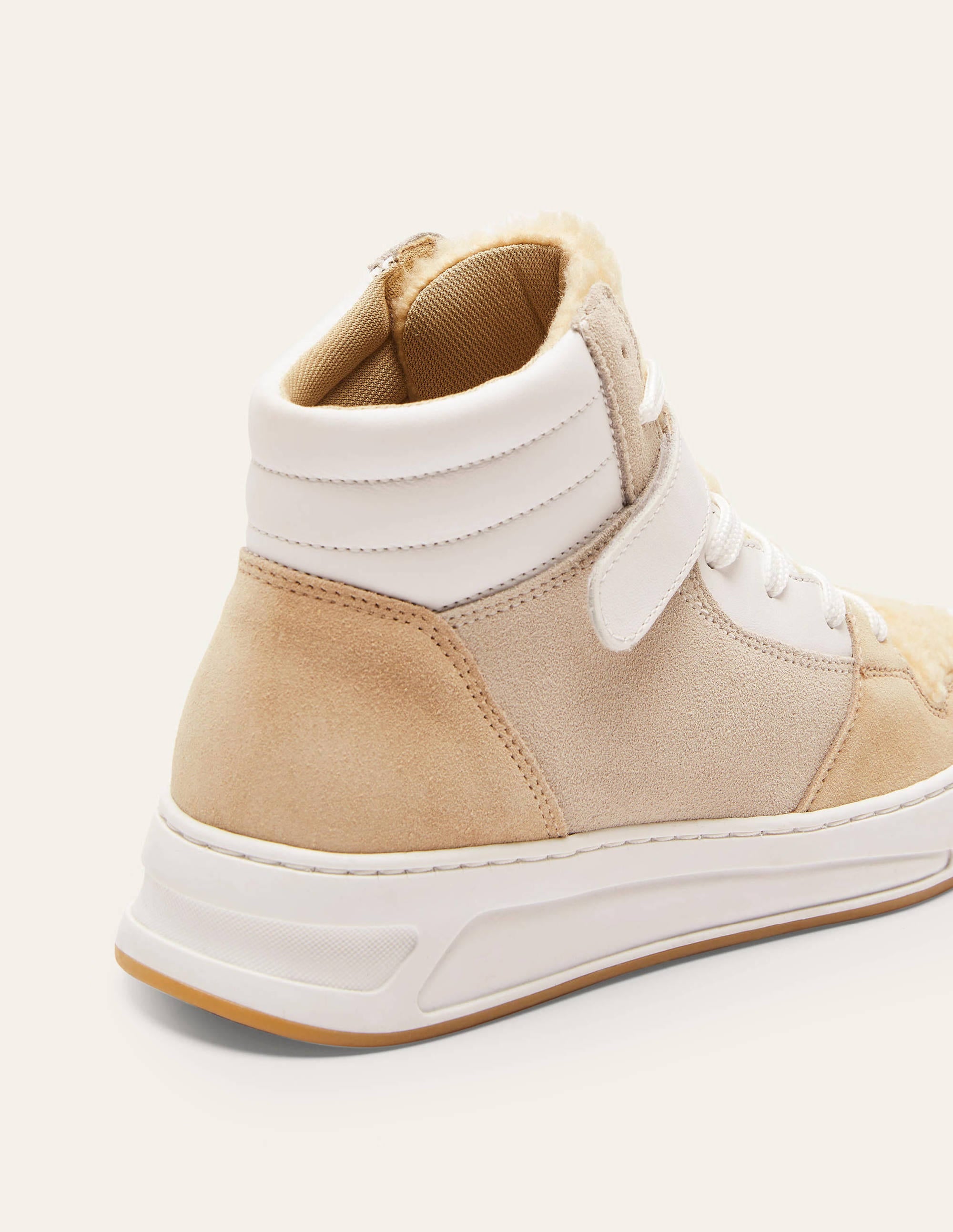 Heather High Top Trainers-Natural Borg - Image 4