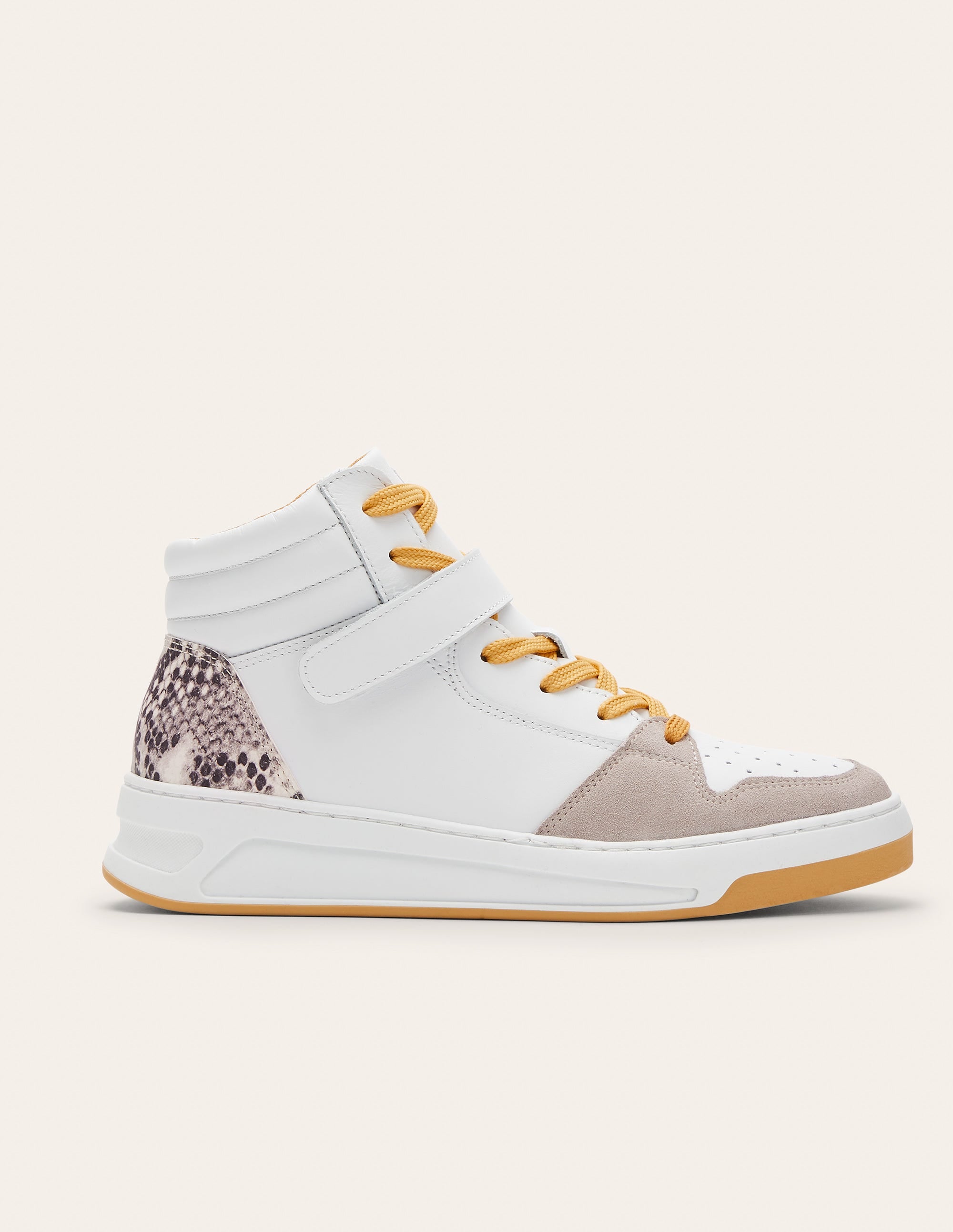 Heather High Top Trainers-White/Snake - Image 2