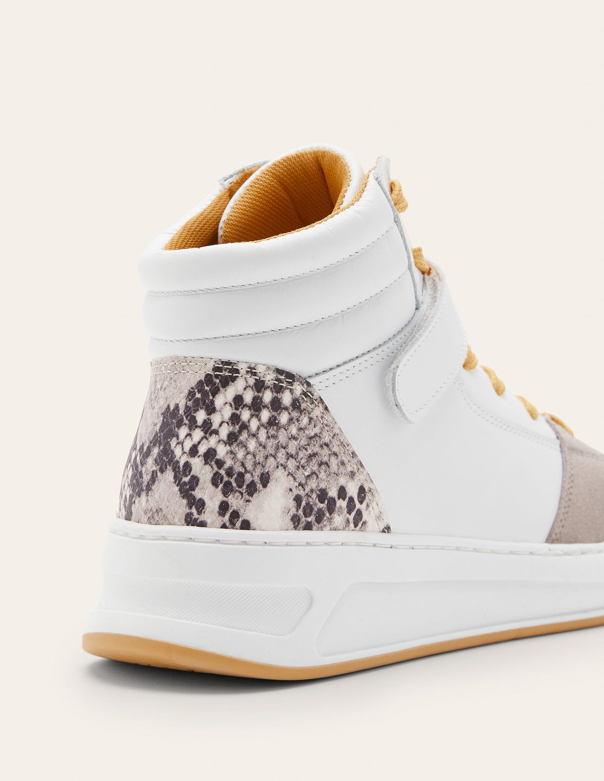 Heather High Top Trainers-White/Snake - Image 4