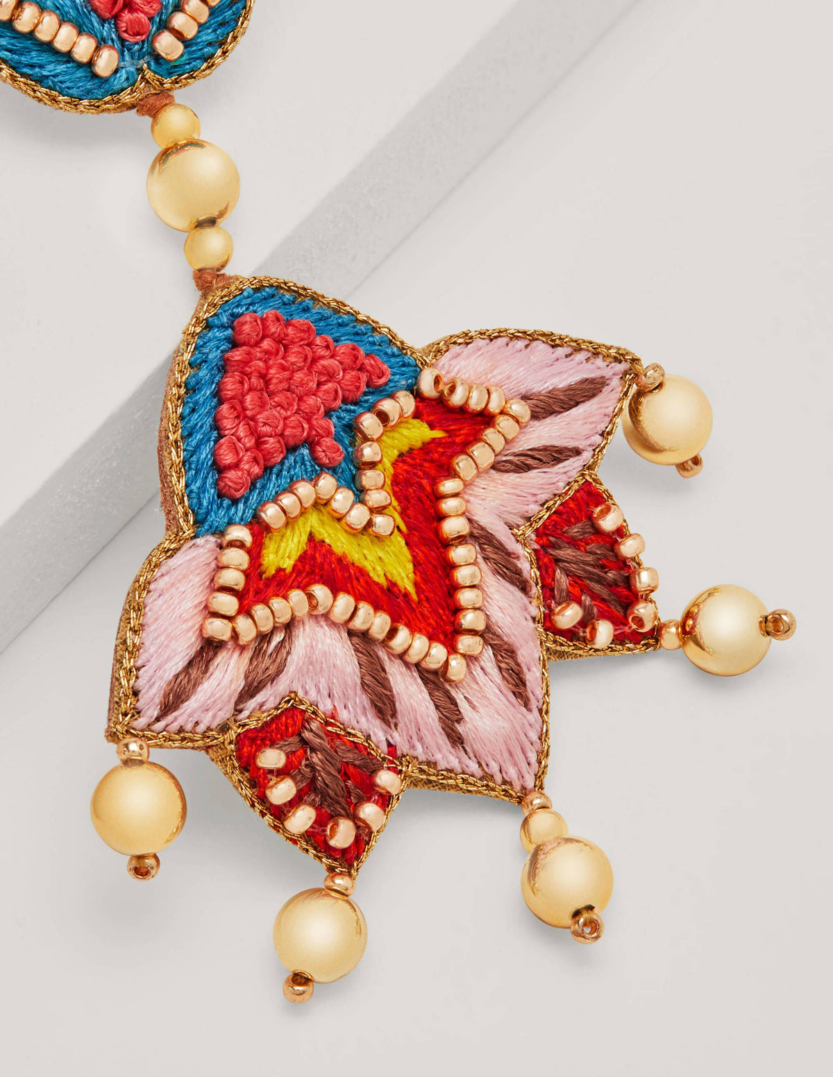 Embroidered Earrings-Multi Flower - Image 2