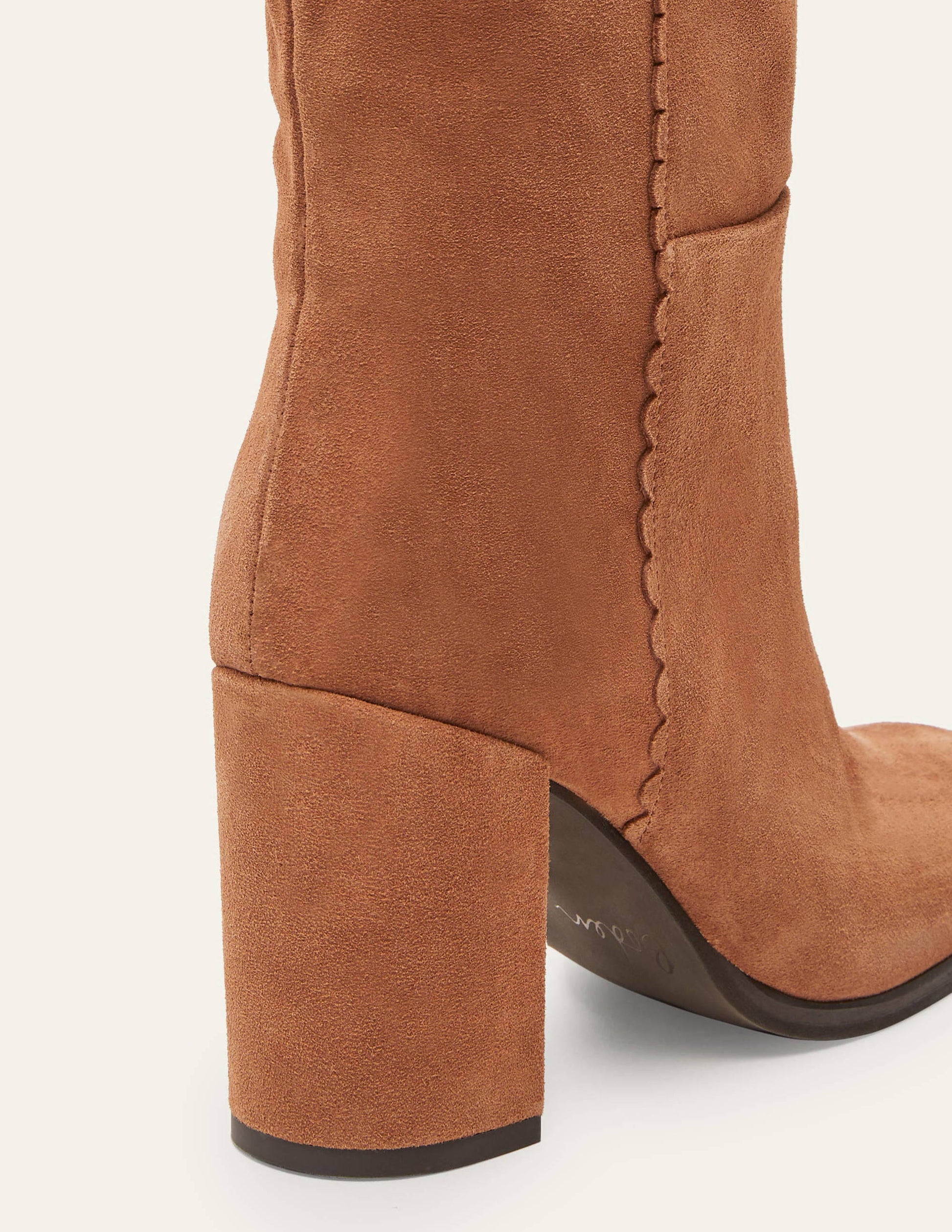 Block Heel Knee High Boots-Tan-6