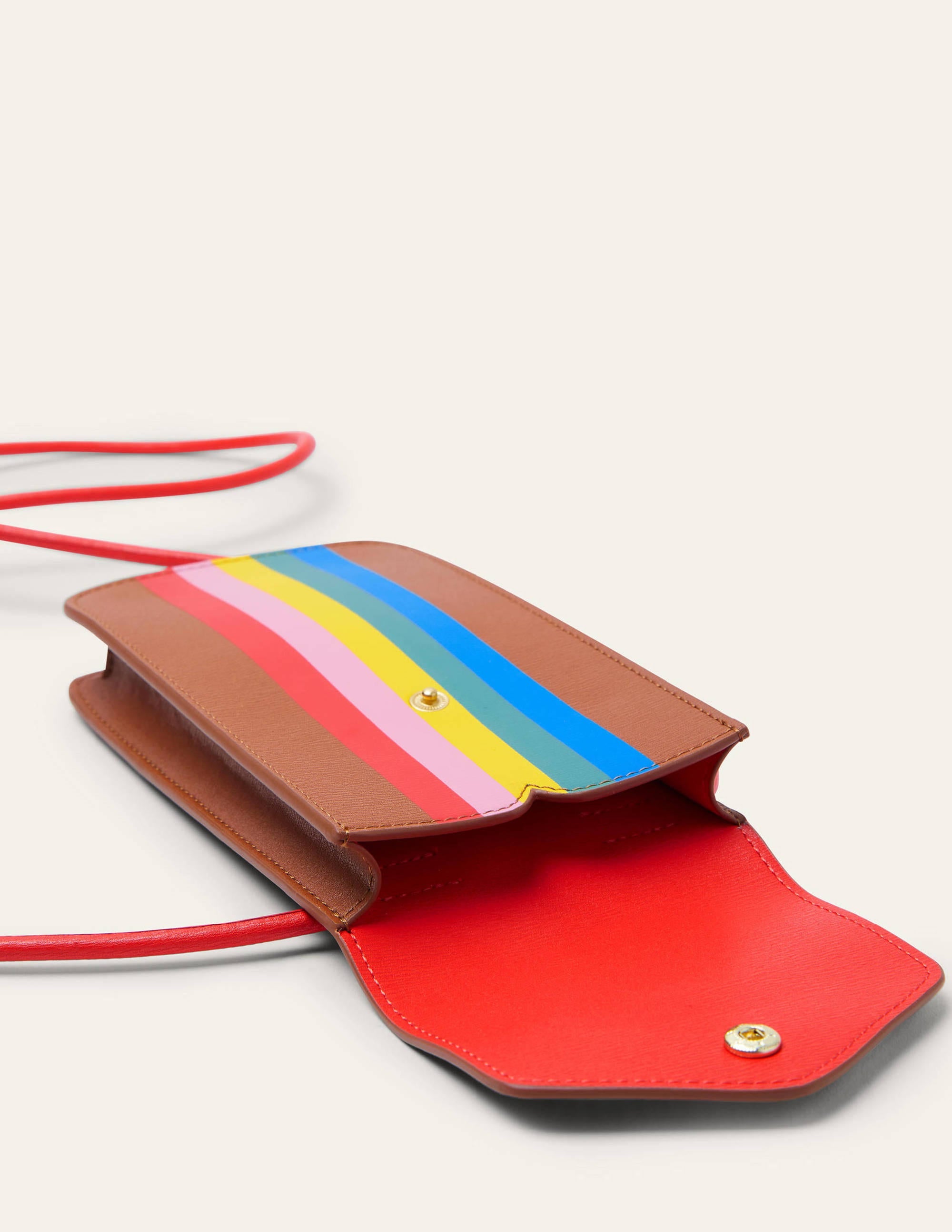 Crossbody Phone Bag-Tan Multi Stripe - Image 2
