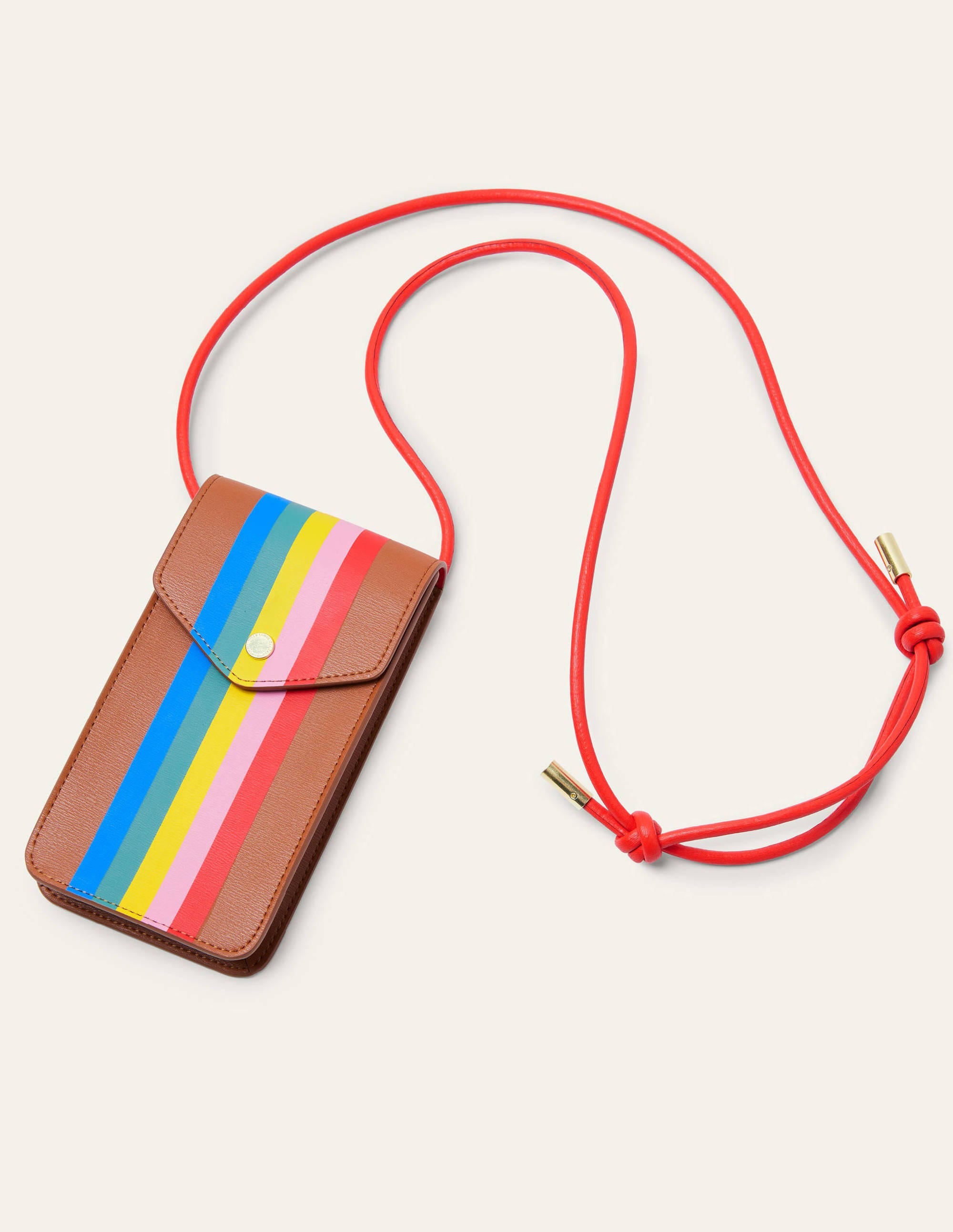 Crossbody Phone Bag-Tan Multi Stripe - Image 3