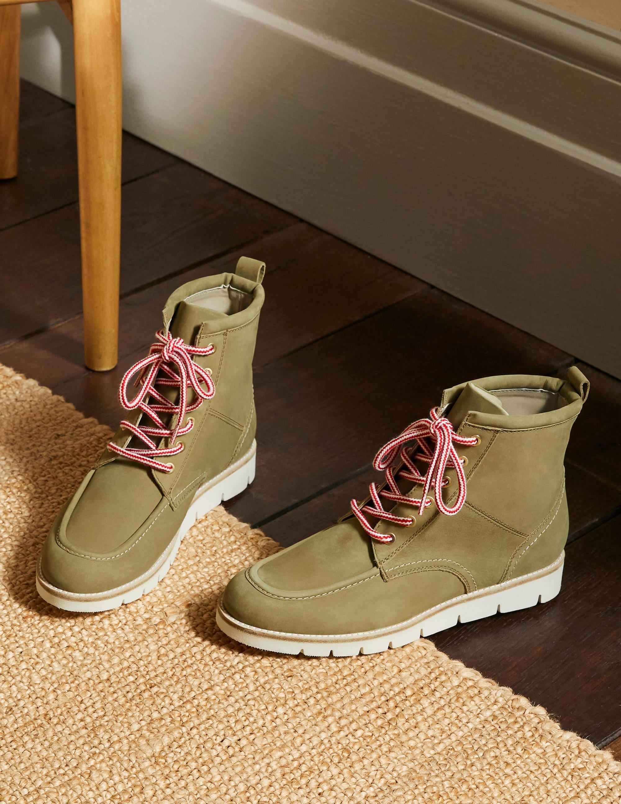 Seam Detail Lace-up Boots-Ground Ginger - Image 1