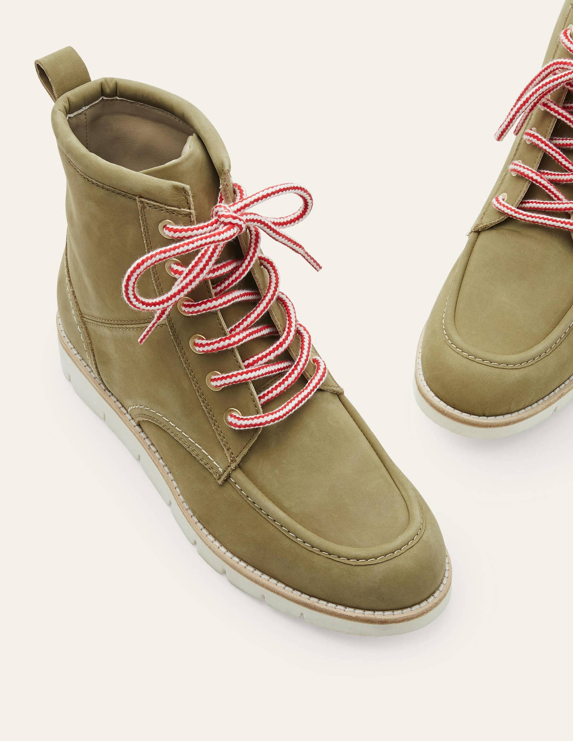 Seam Detail Lace-up Boots-Ground Ginger-3