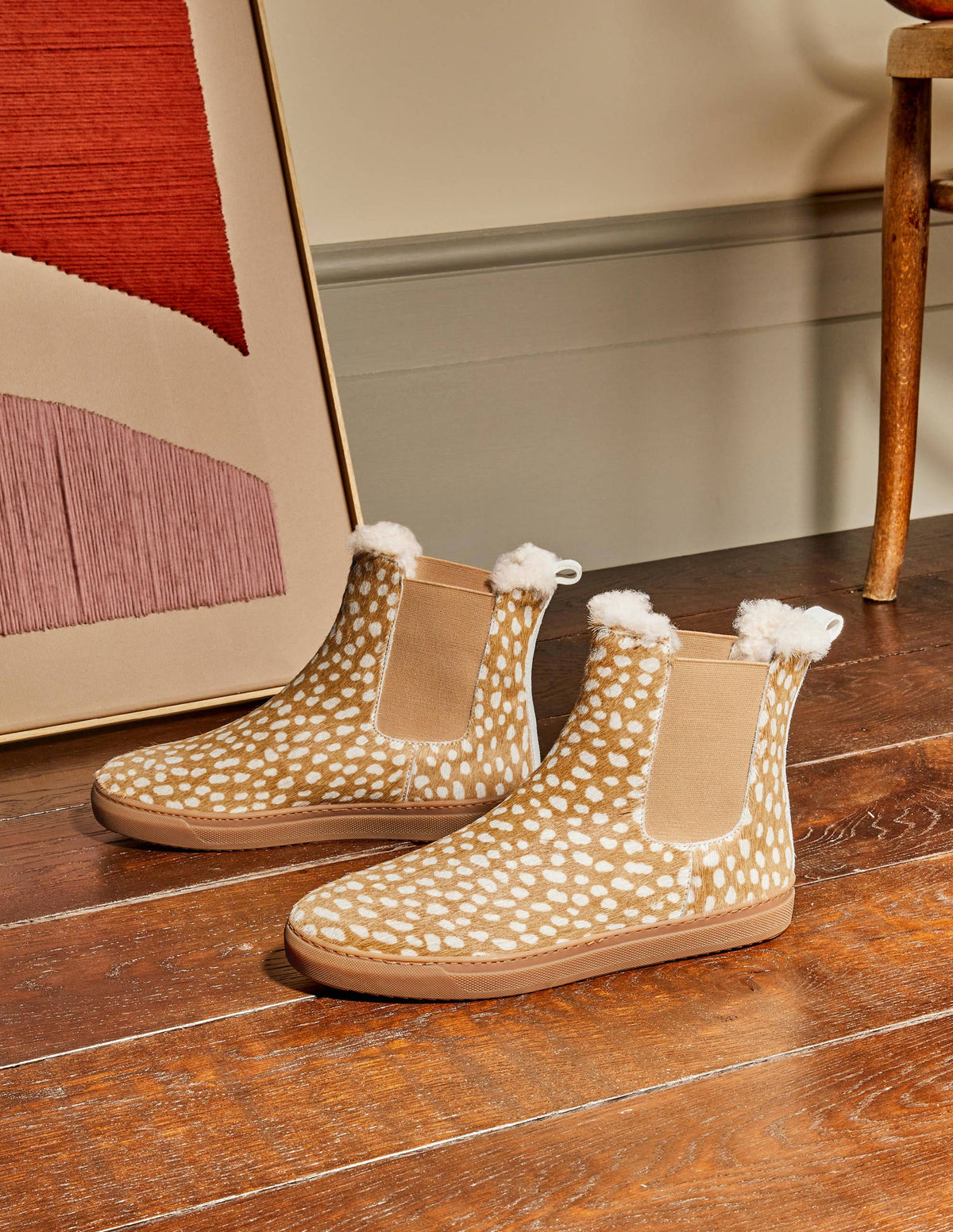 Shearling Chelsea Boots-Deer - Image 1