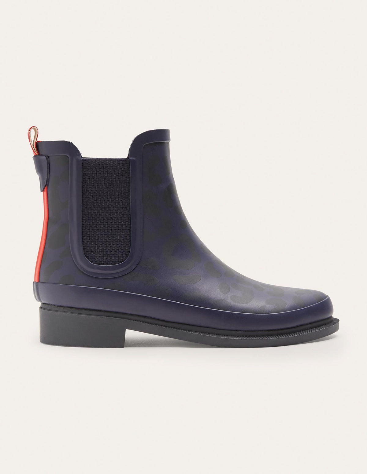 Chelsea Wellington Boots-Navy Leopard - Image 1
