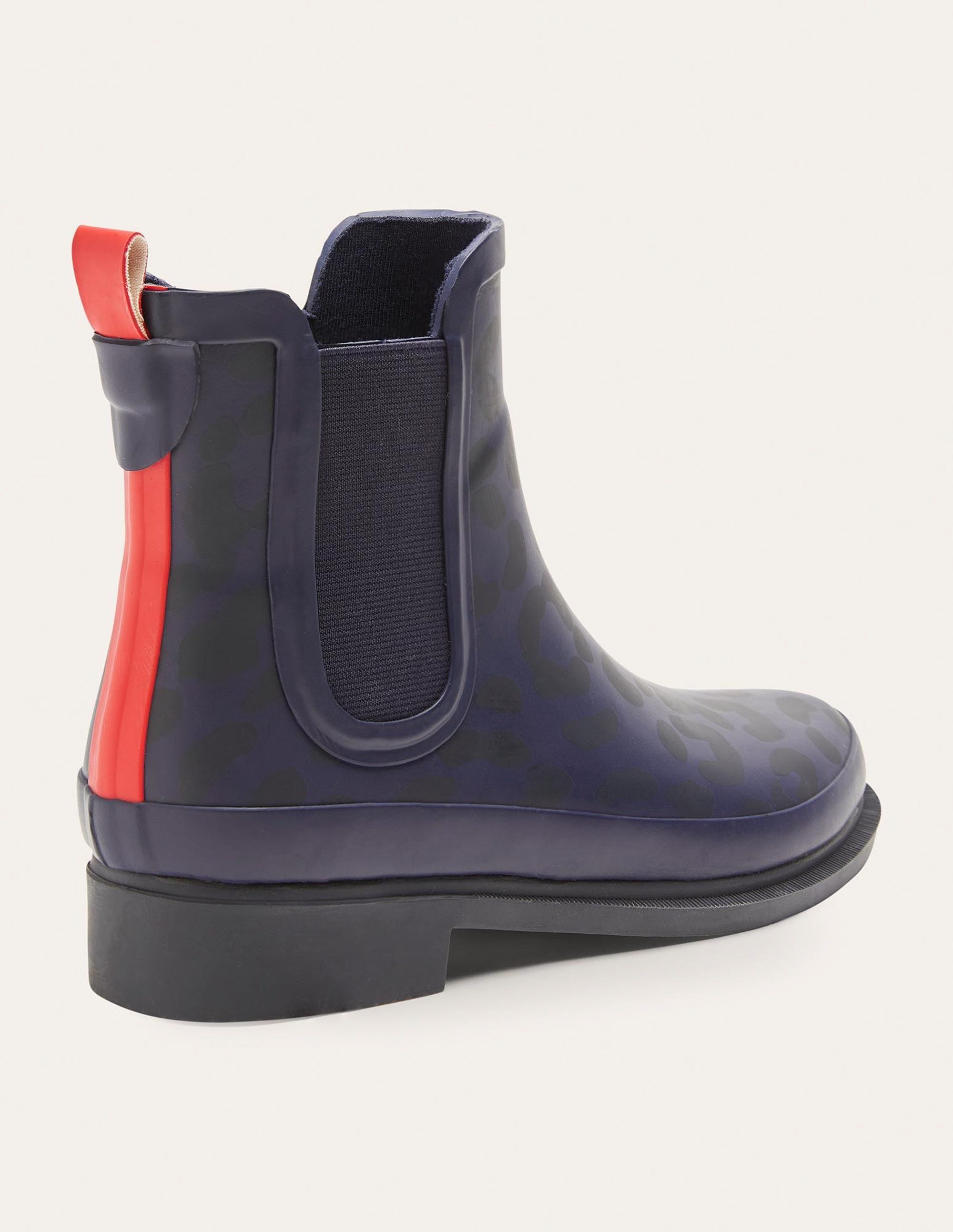 Chelsea Wellington Boots-Navy Leopard - Image 3
