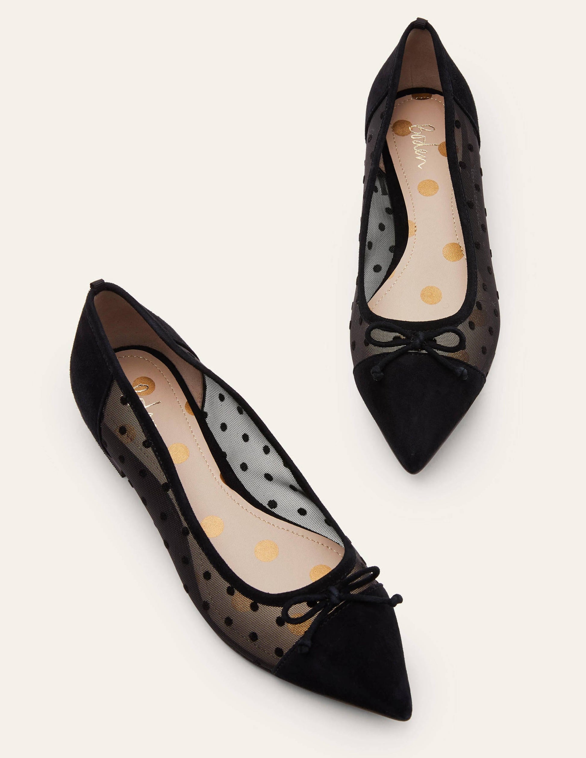 Mesh Detail Ballerina-Black-3