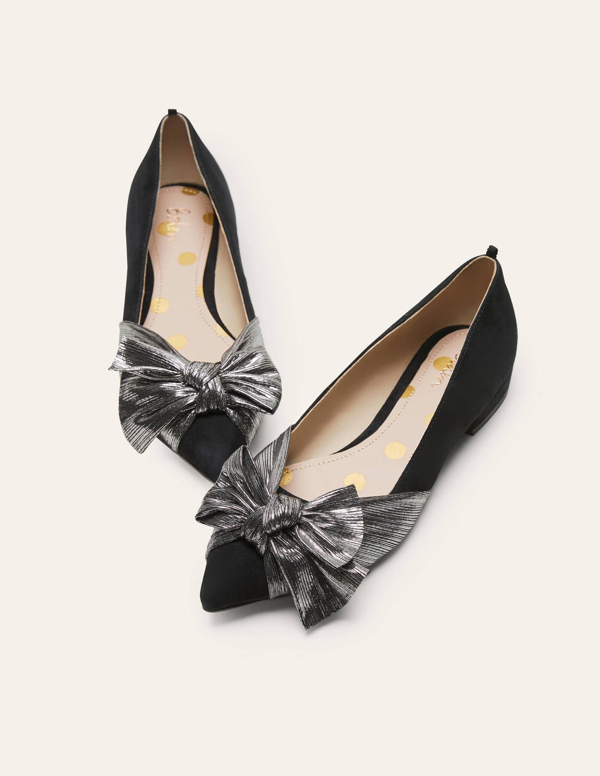 Vanessa Bow Shoes-Black/Gunmetal - Image 3