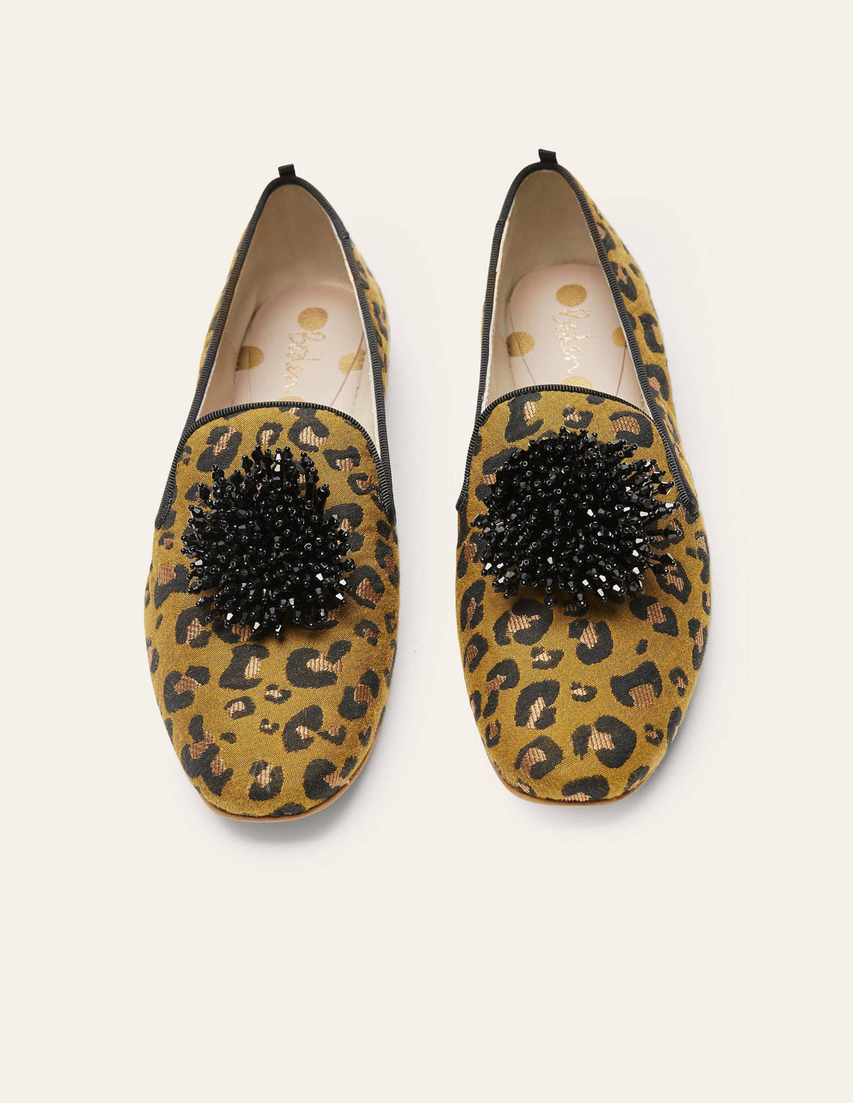 Gabriella Embellished Loafers-Metallic Jacquard Leopard - Image 3