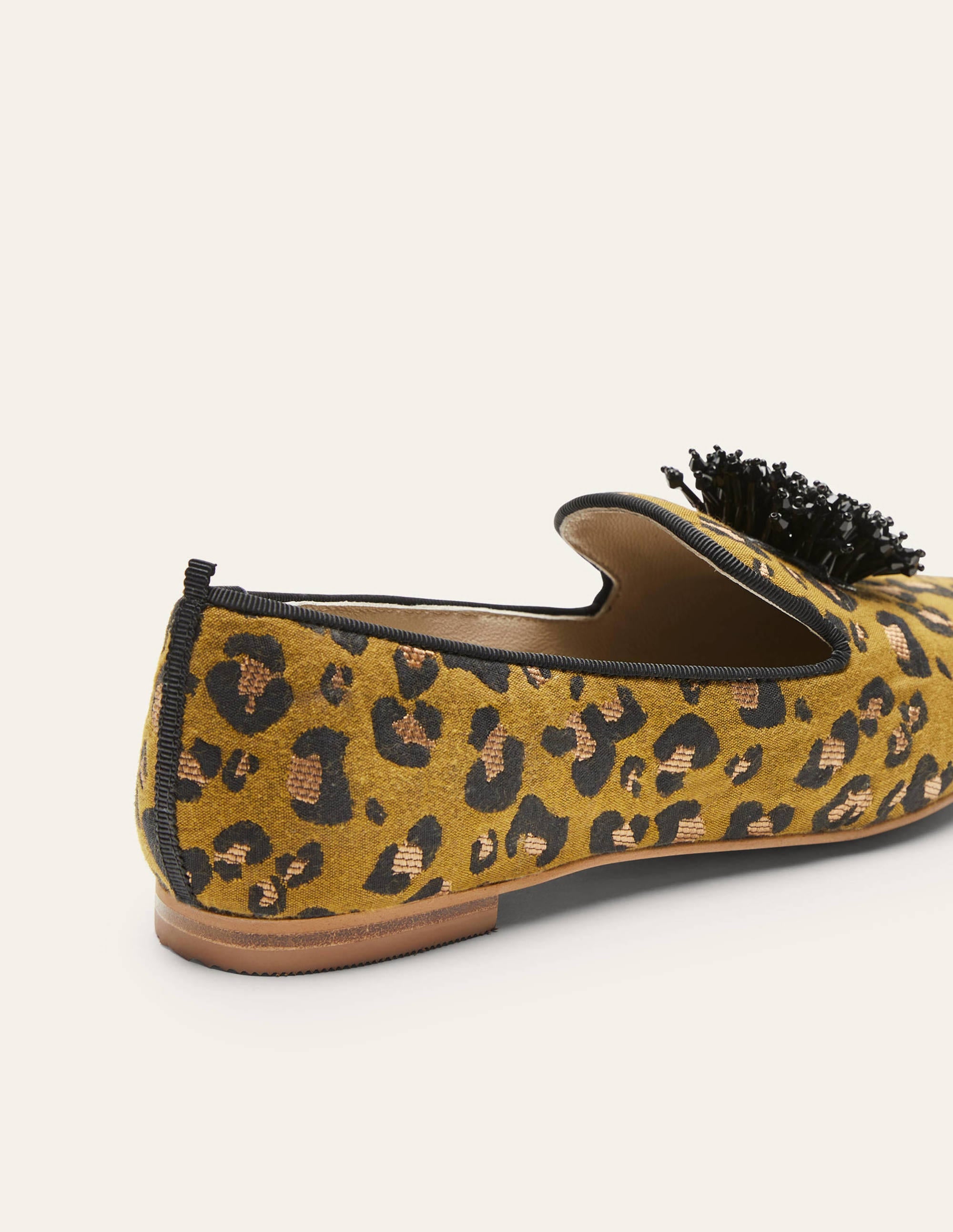 Gabriella Embellished Loafers-Metallic Jacquard Leopard - Image 4