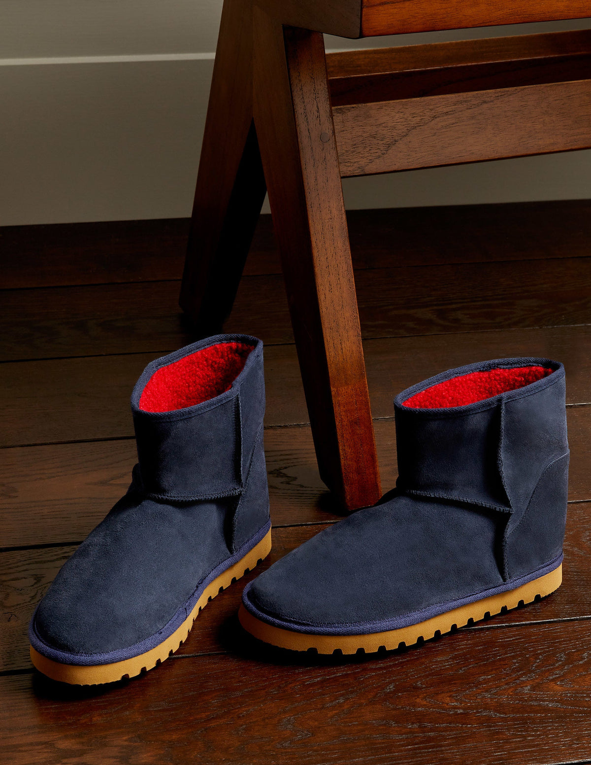 Borg Lined Boots-Navy - Image 1