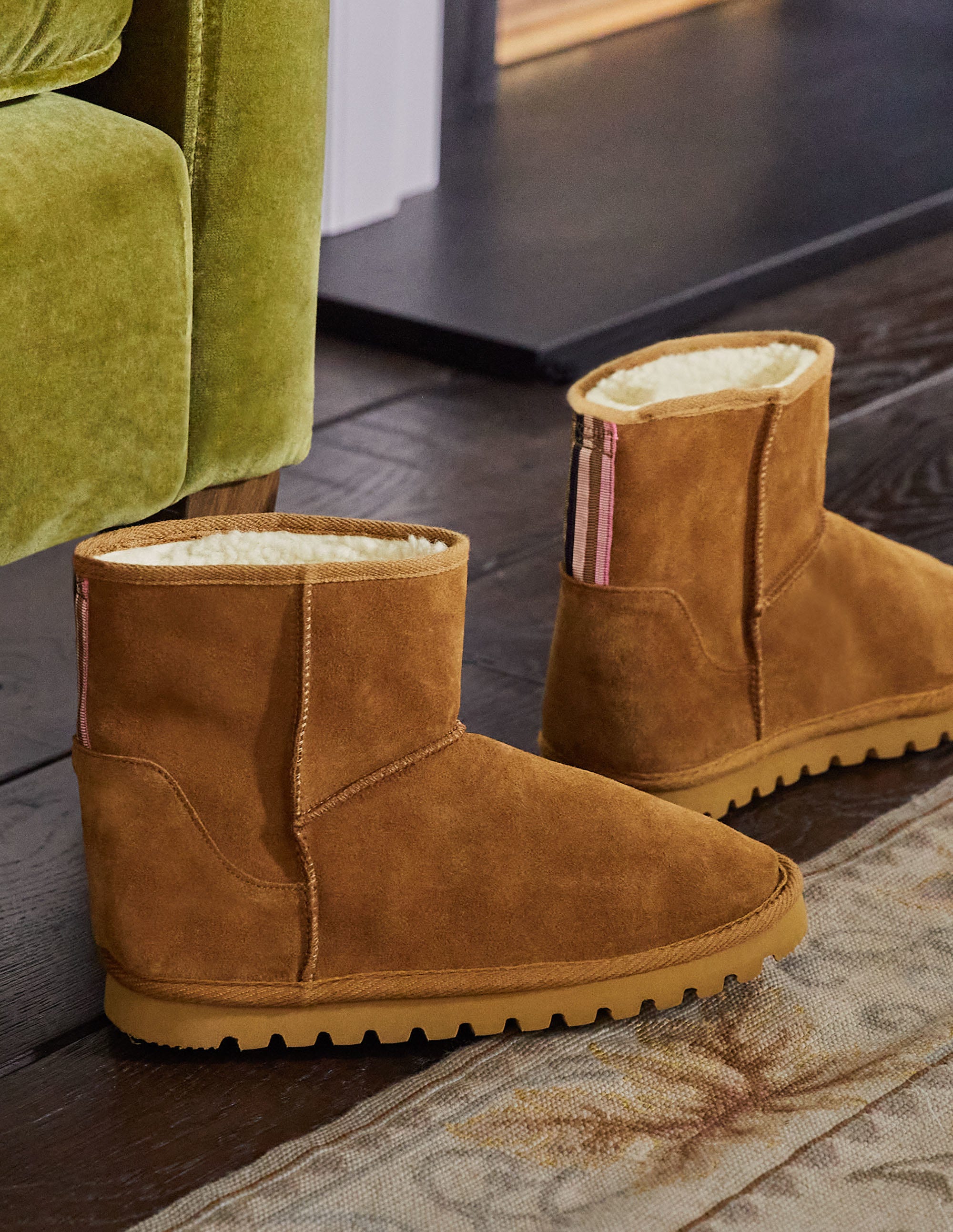 Borg Lined Boots-Tan - Image 1