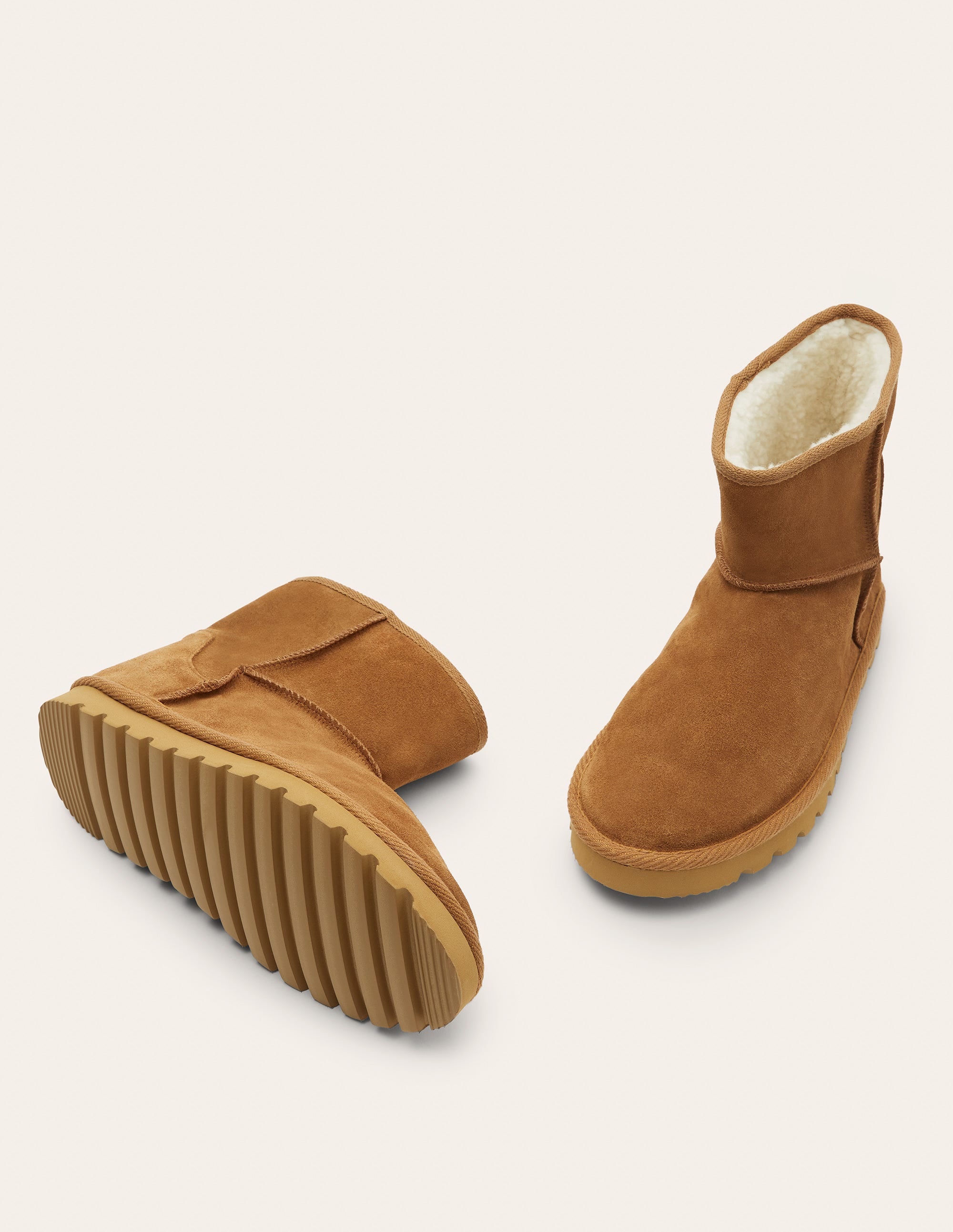 Borg Lined Boots-Tan - Image 3