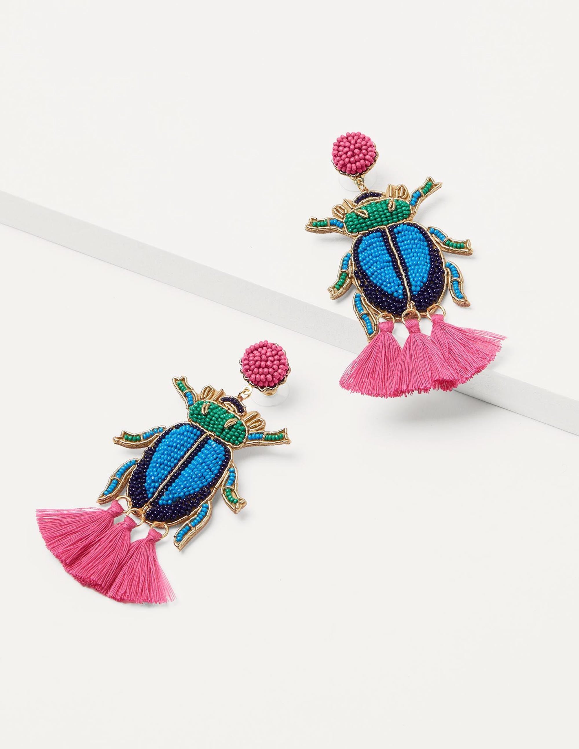 Embellished Beaded Earrings-Beetle - Image 2