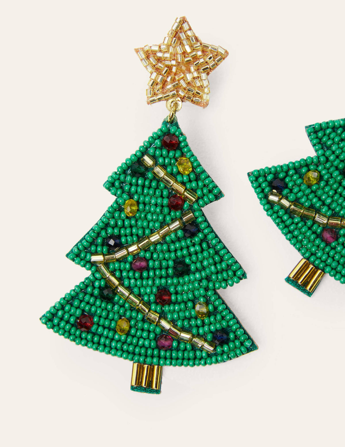 Beaded Festive Earrings-Christmas Trees - Image 3