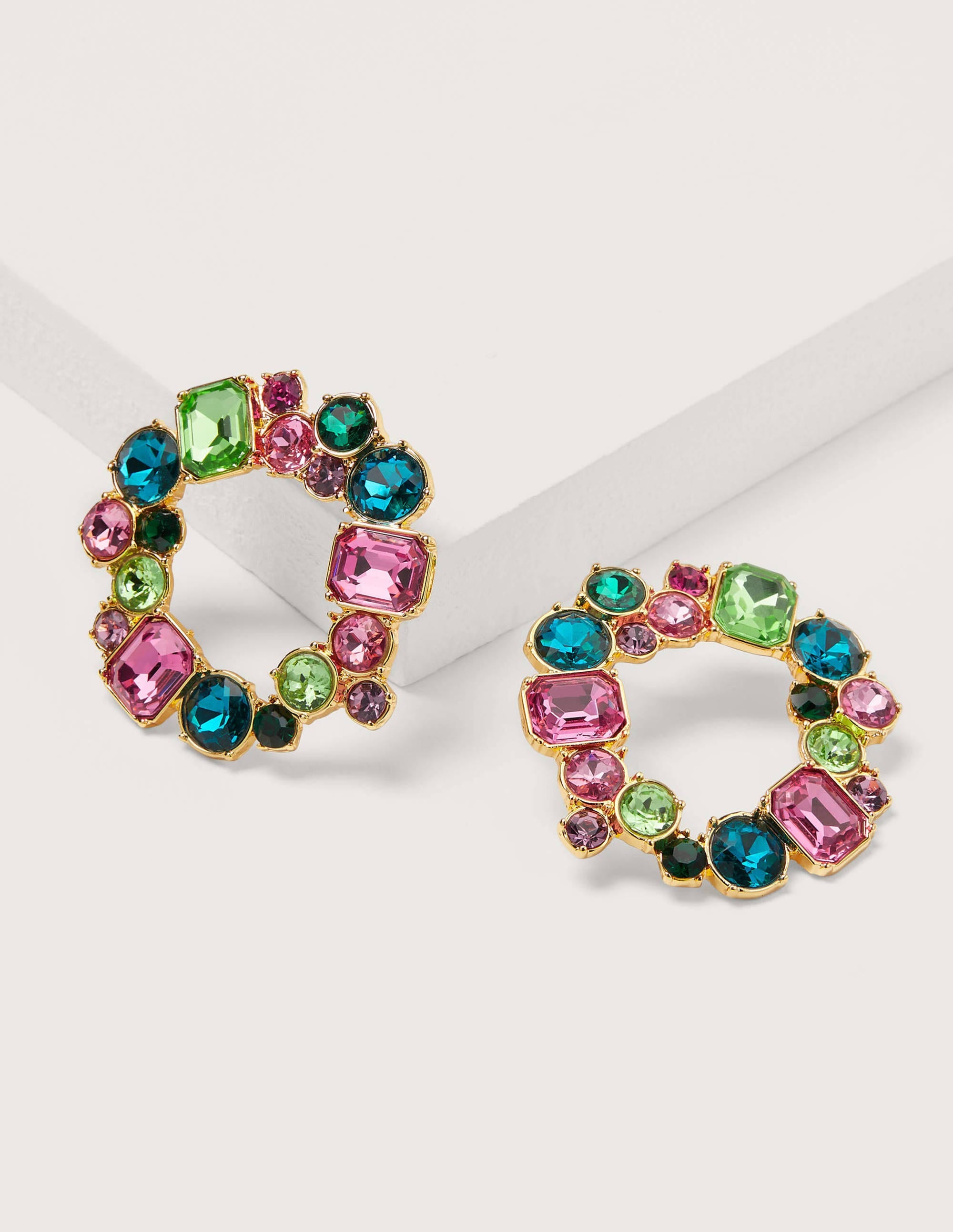 Jewelled Hoop Earrings-Multi - Image 2