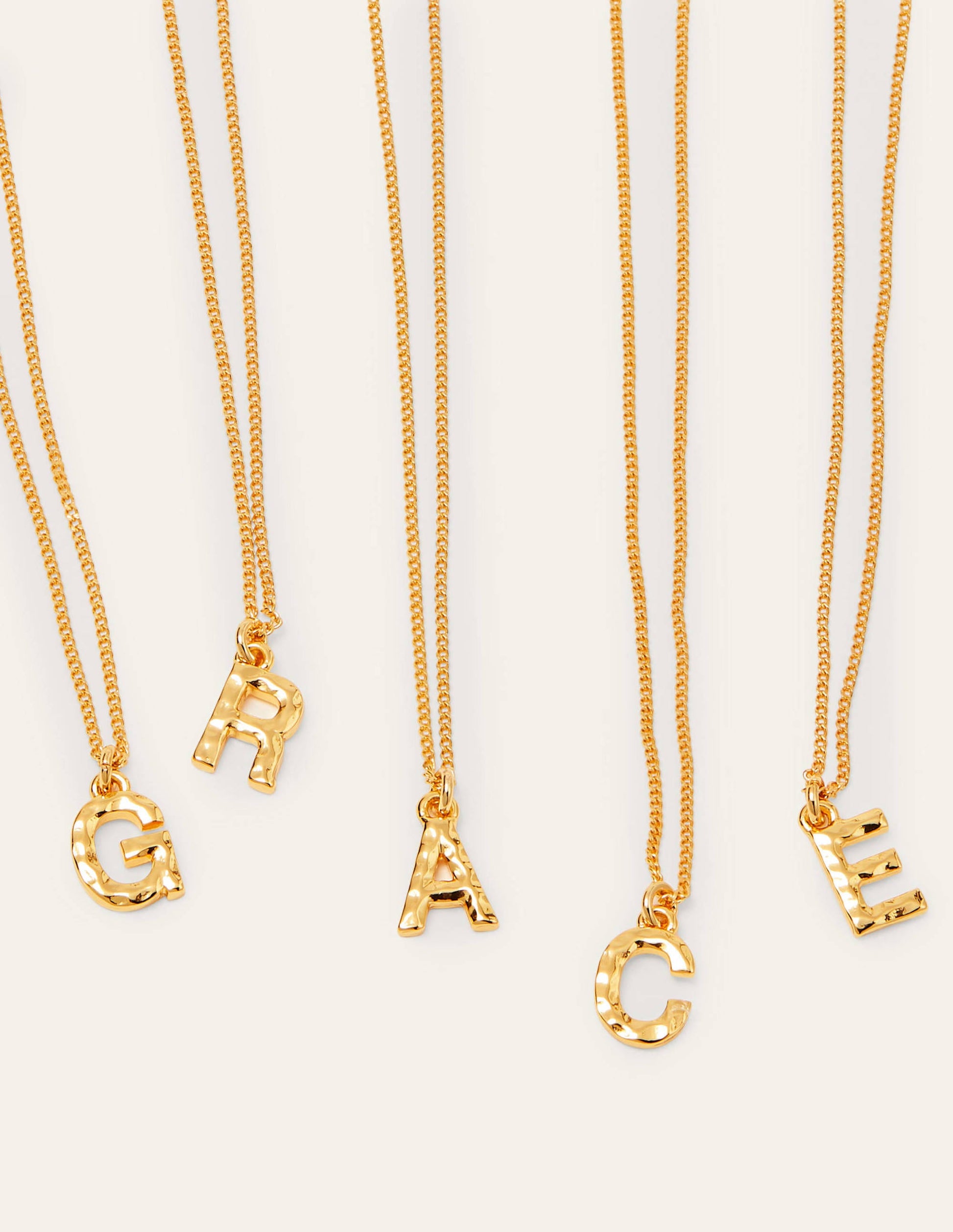 Hammered Gold Initial Pendant-Gold Metallic-3