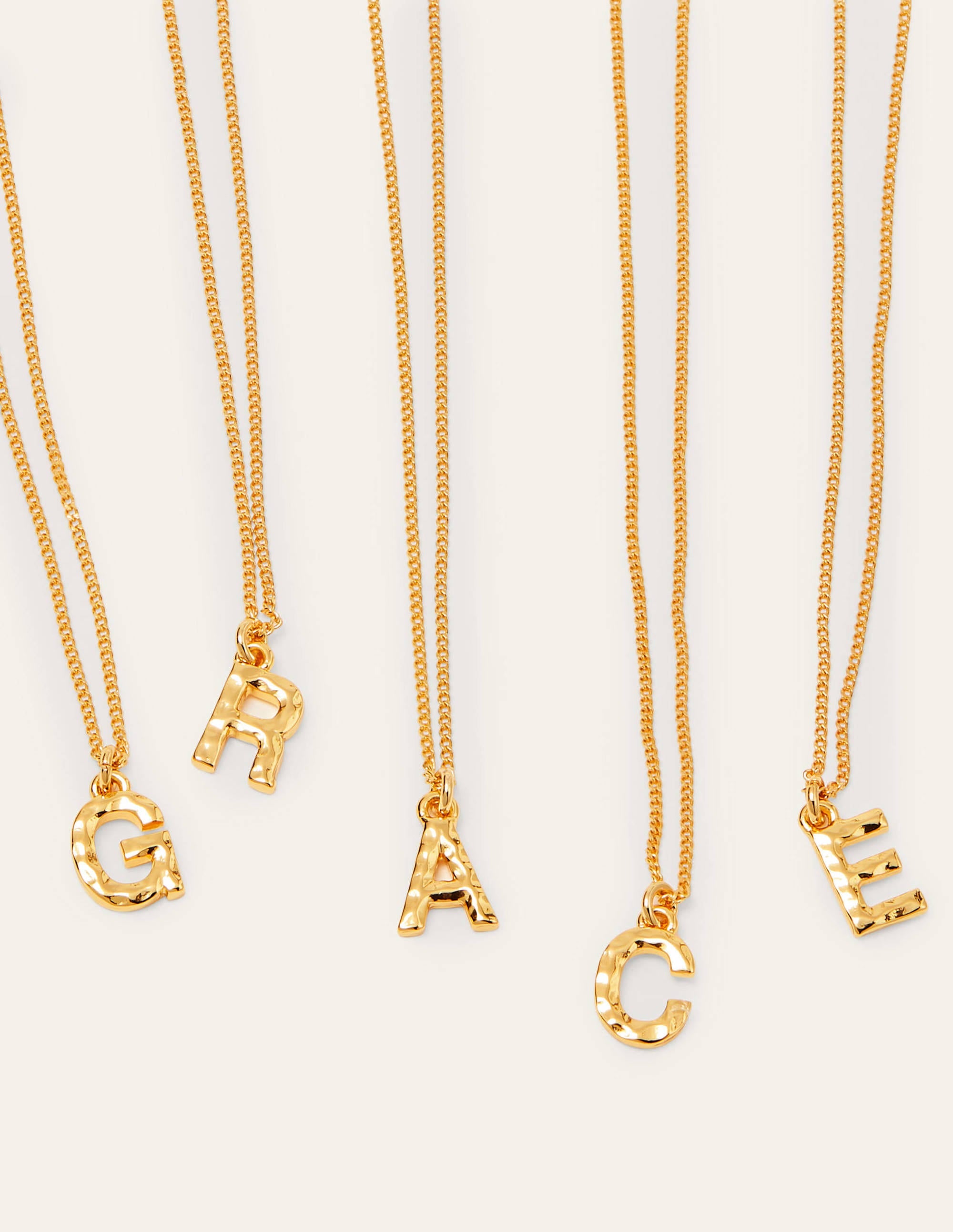 Hammered Gold Initial Pendant-Gold Metallic - Image 3