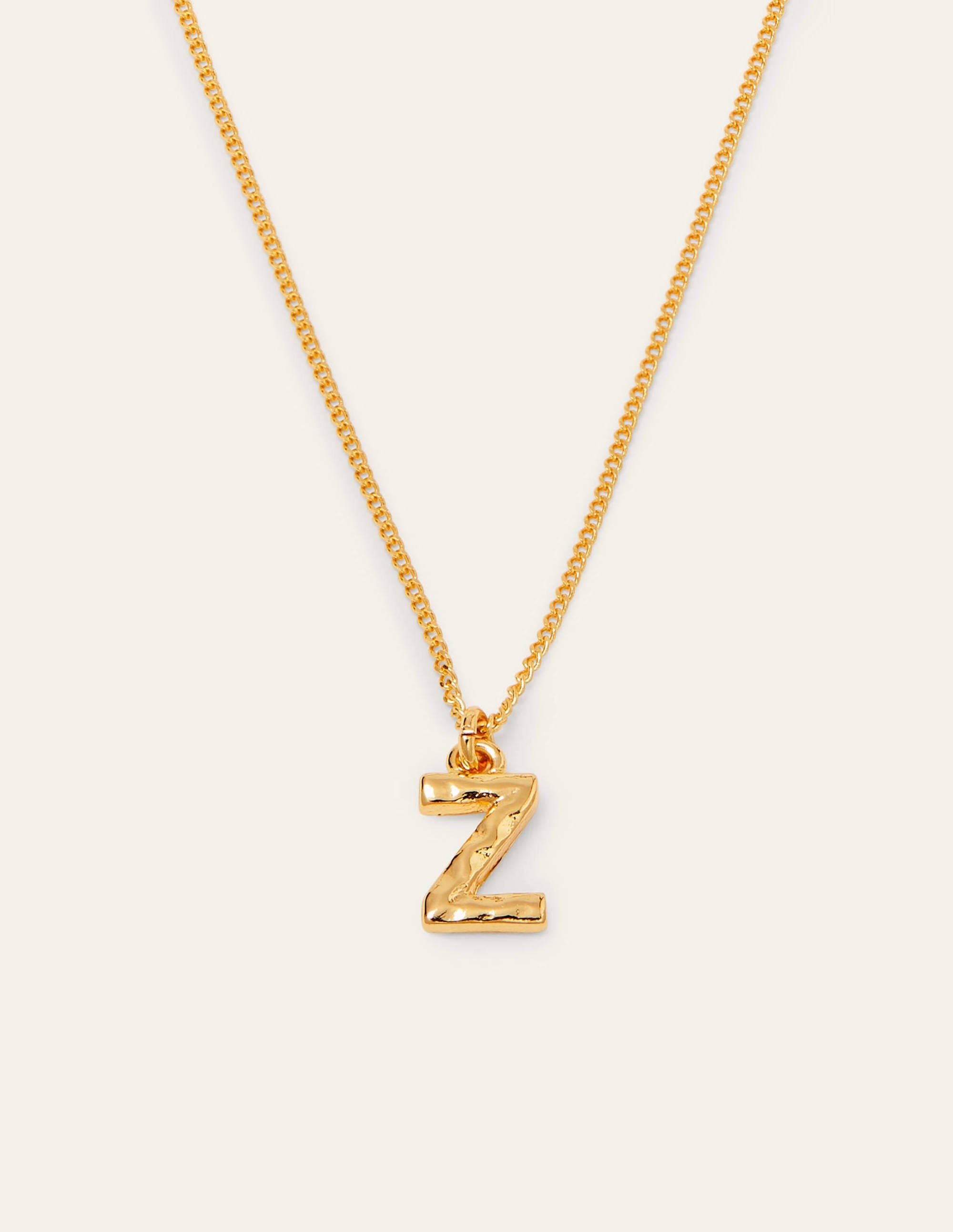 Hammered Gold Initial Pendant-Gold Metallic - Image 4