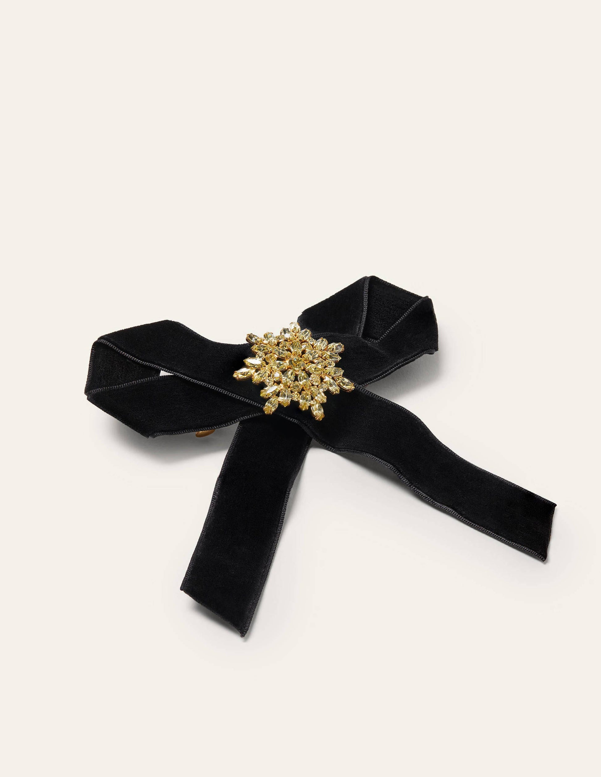 Velvet Bow Hair Clip-Black-3