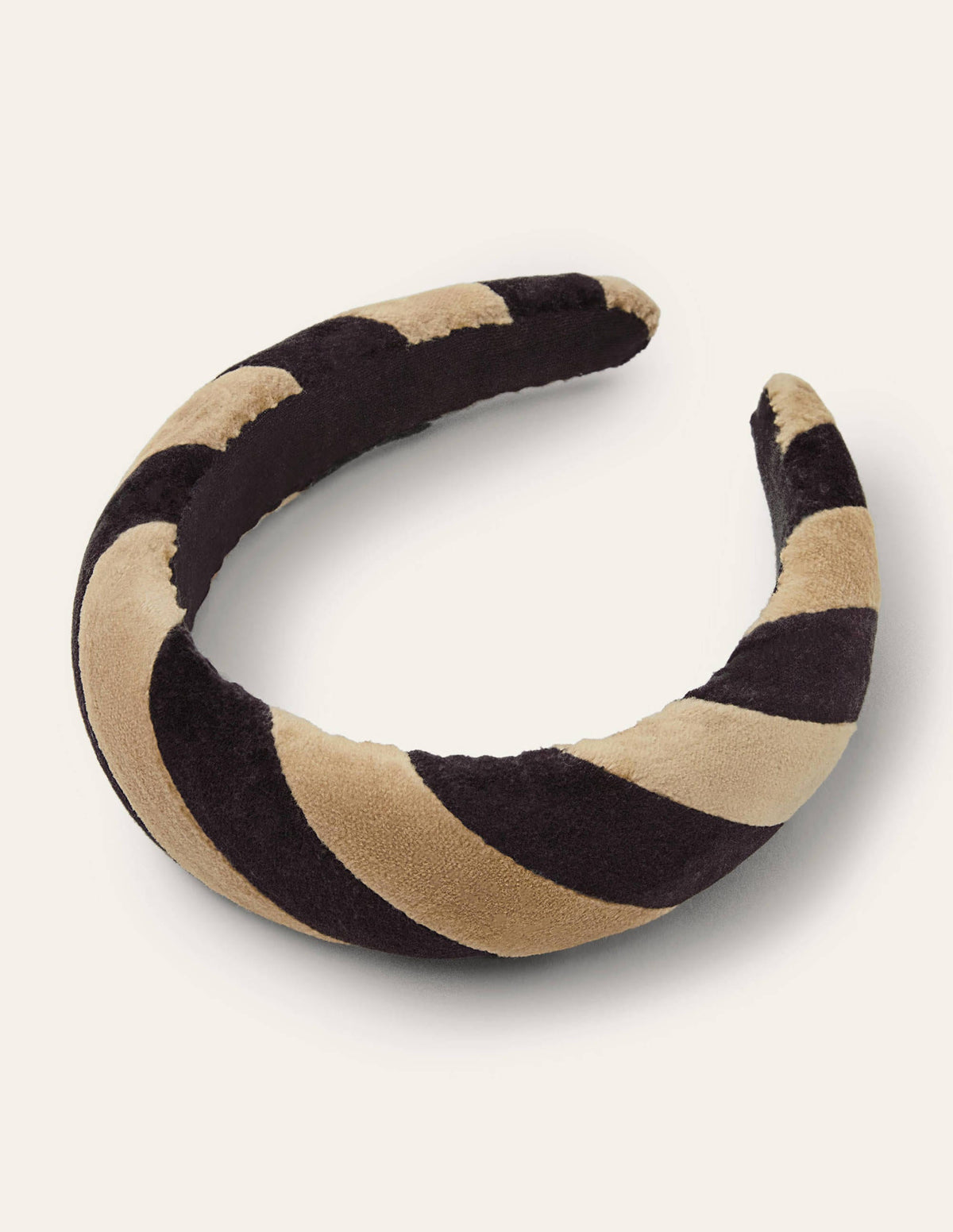 Velvet Headband-Black/Camel-2