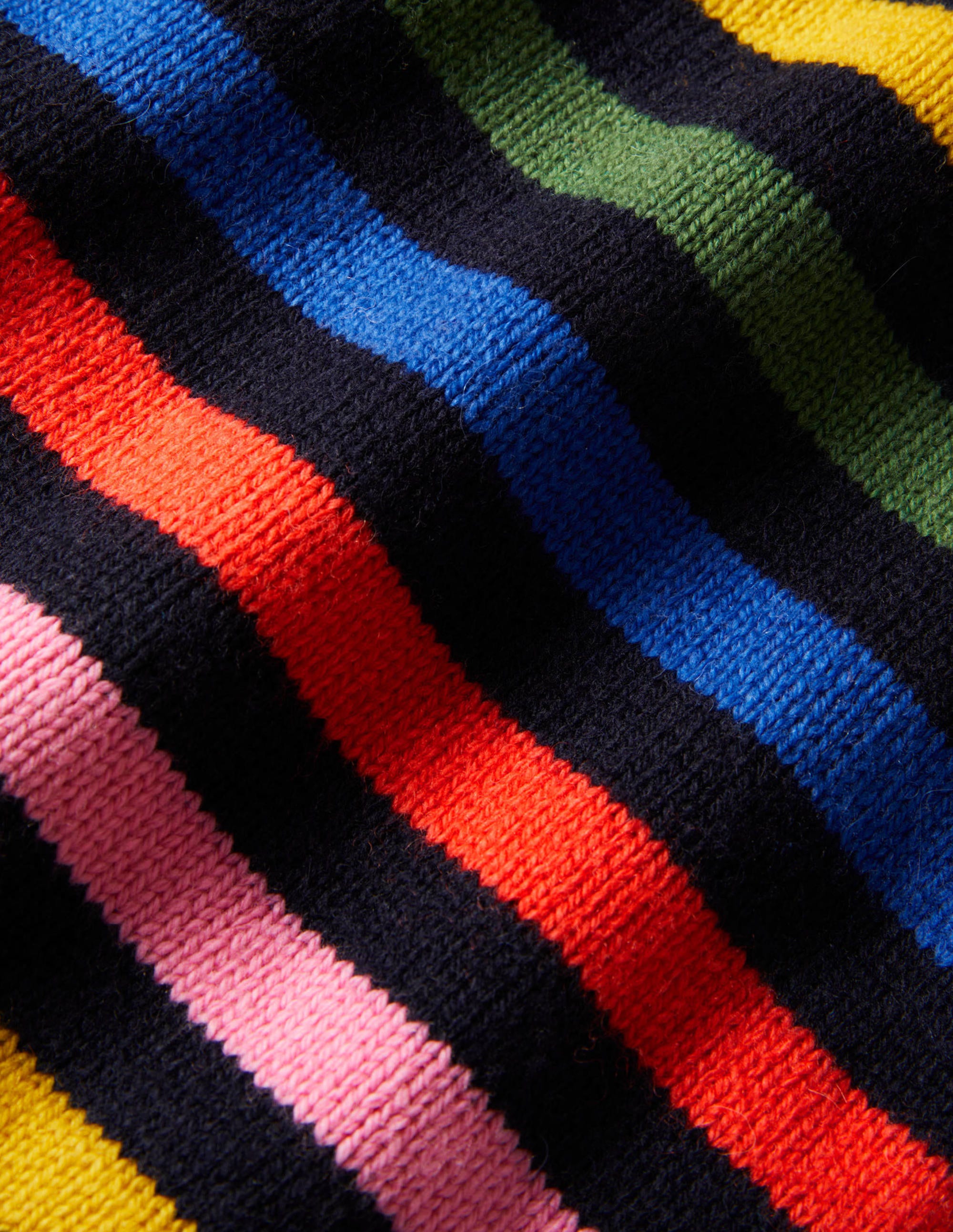 Knitted Scarf-Navy, Multi Stripe - Image 2