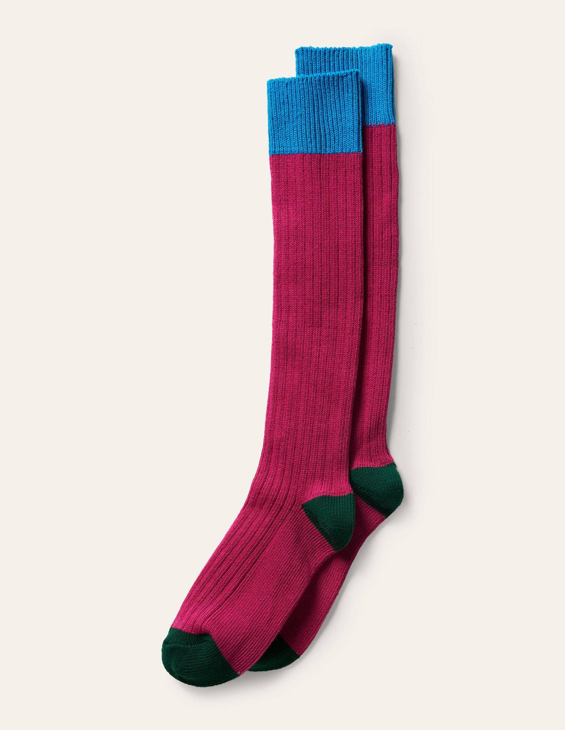 Long Chunky Socks-Sail/Festival Pink/Forest-1