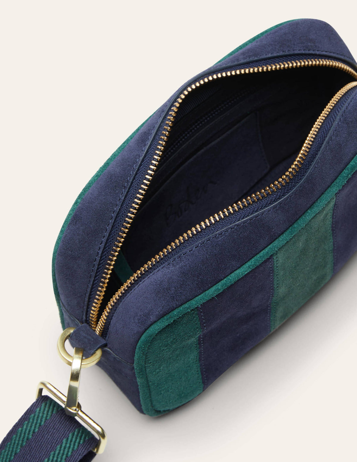 Leather Crossbody Bag-Navy-3