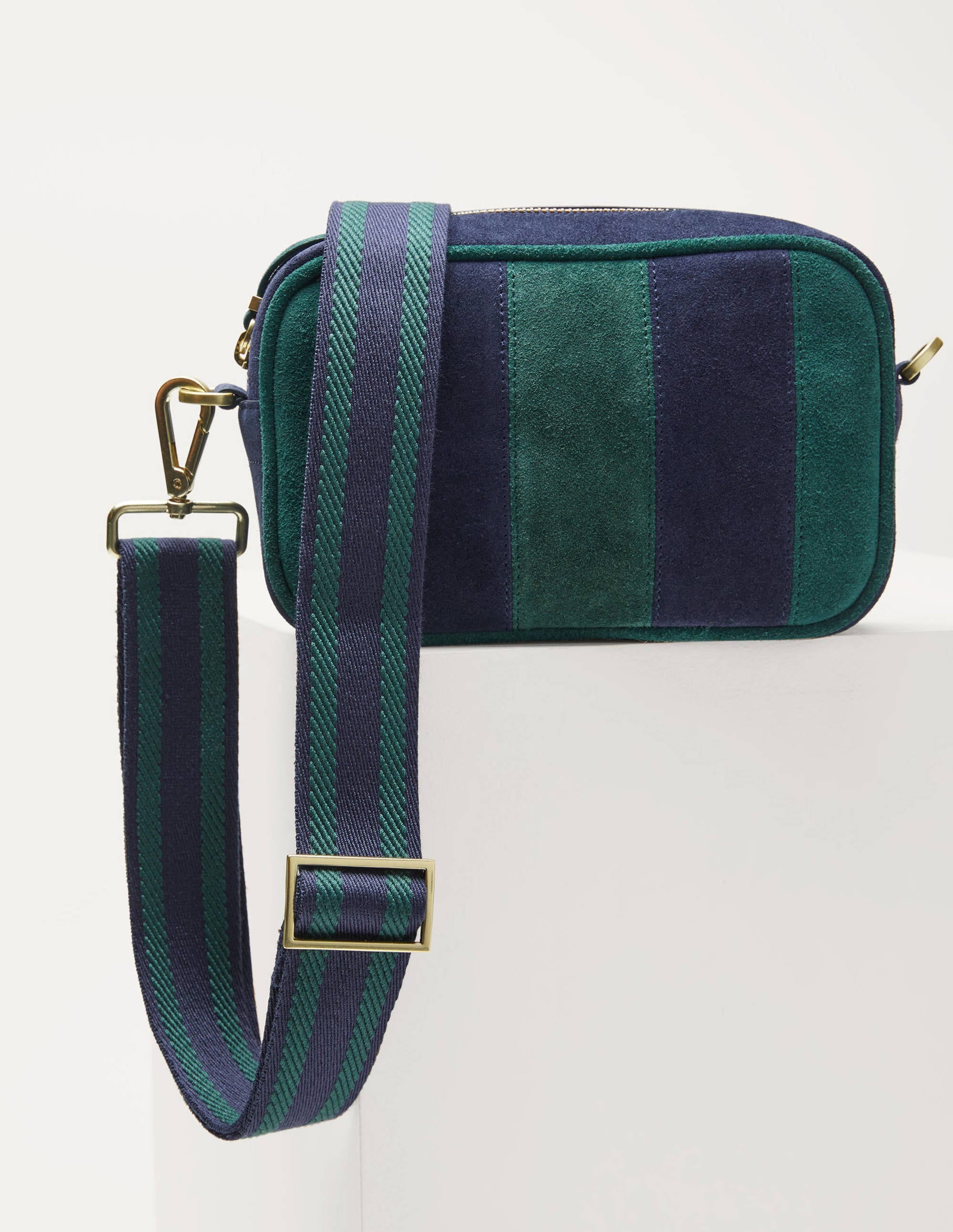 Leather Crossbody Bag-Navy - Image 4