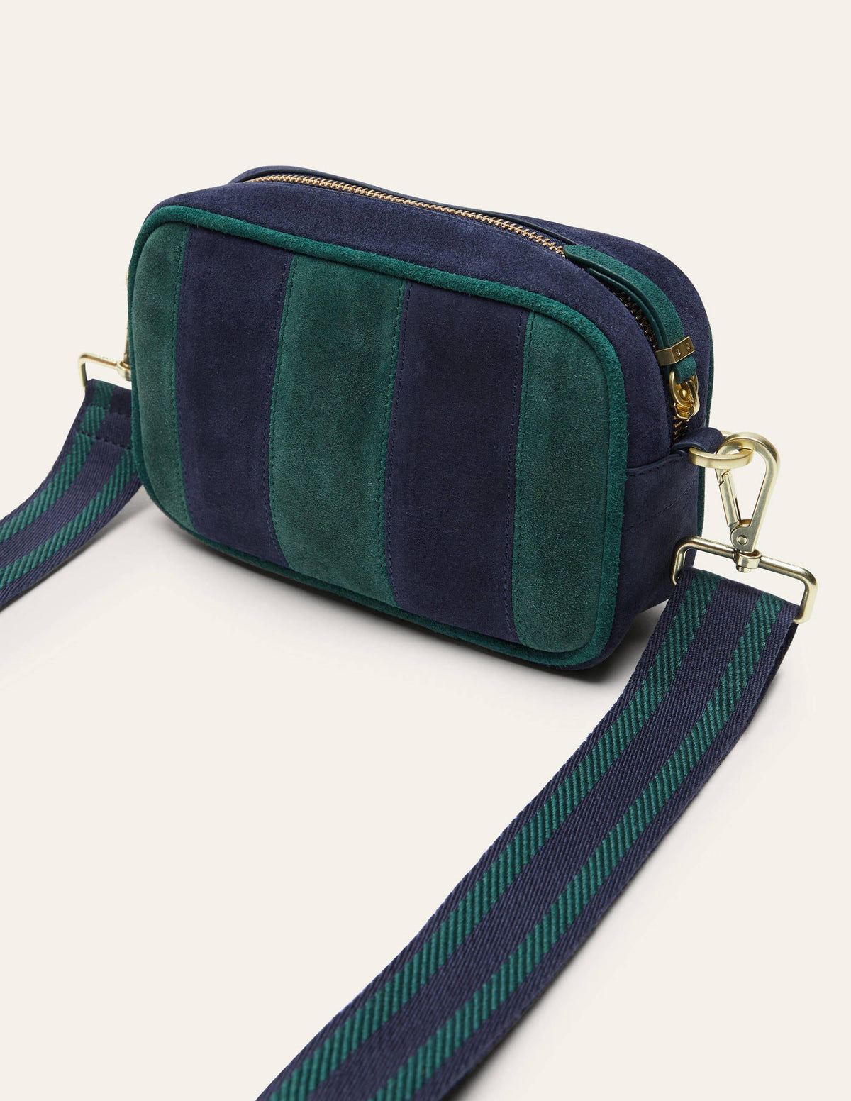 Leather Crossbody Bag-Navy - Image 5