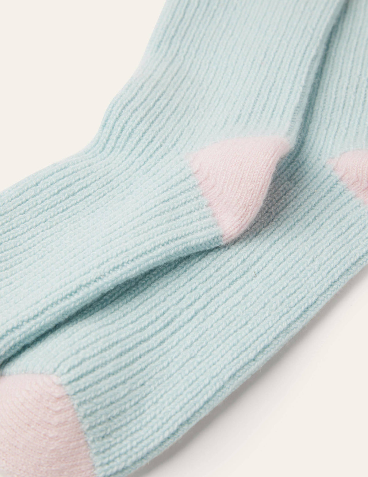 Cashmere Bed Socks-Fresh Water/Grey/Milkshake - Image 2