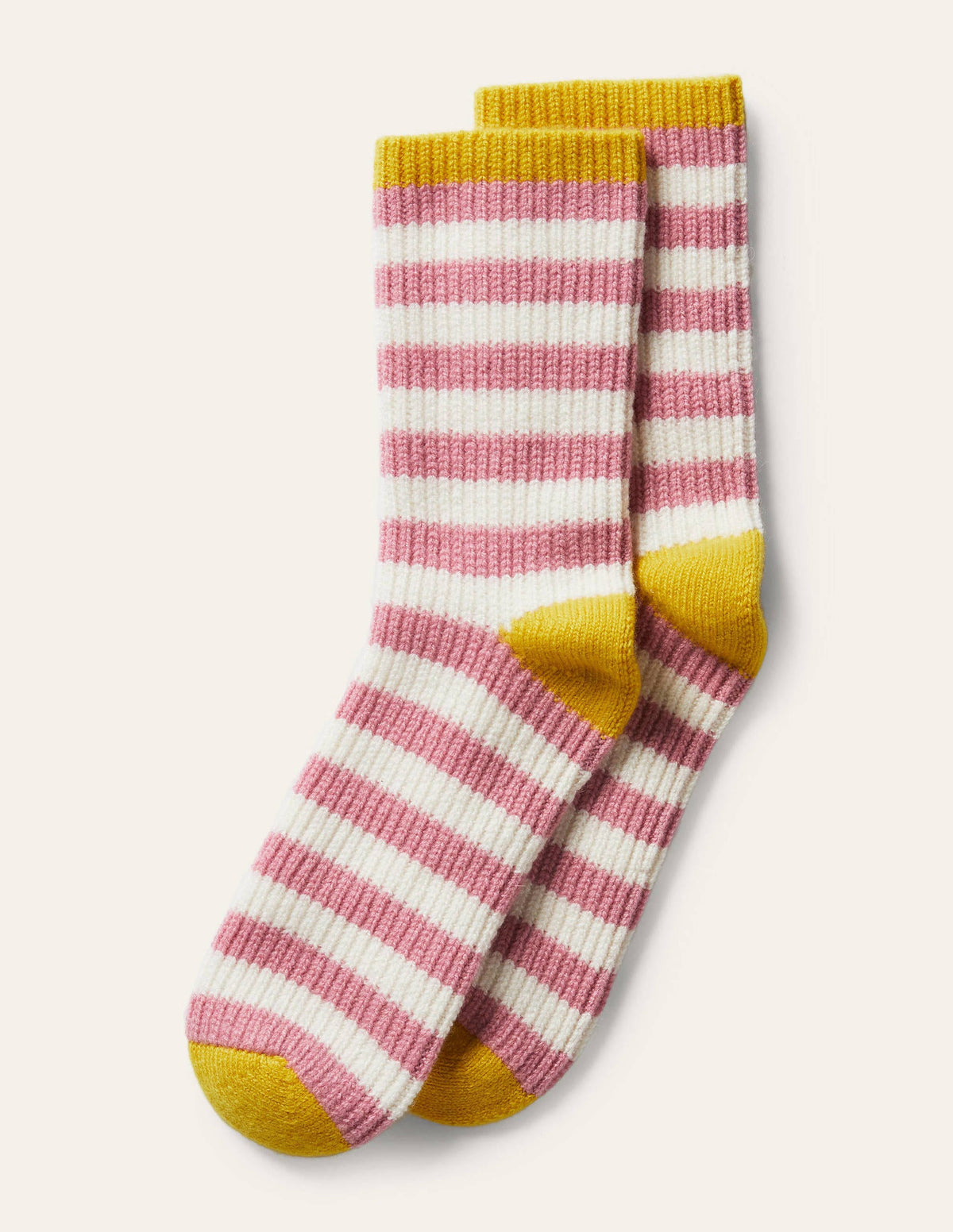 Cashmere Bed Socks-Formica Pink/Ivory/Wasp-1
