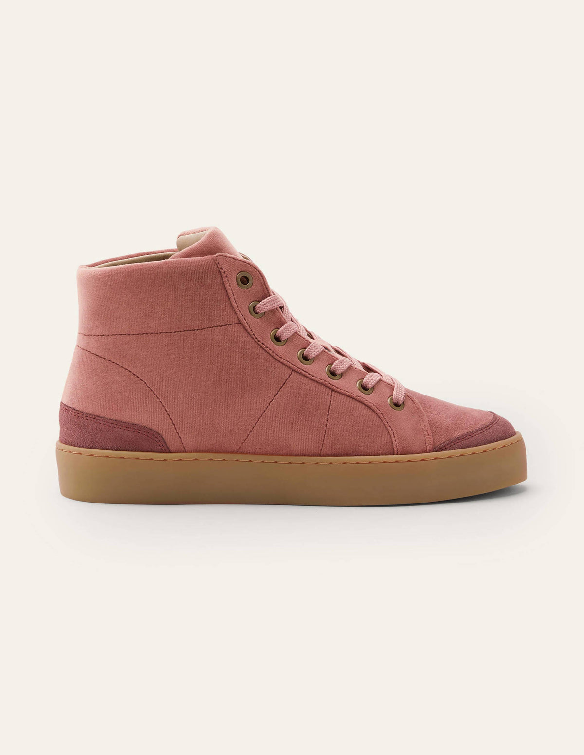 Emma Velvet High Top Trainers-Dusty Rose - Image 2