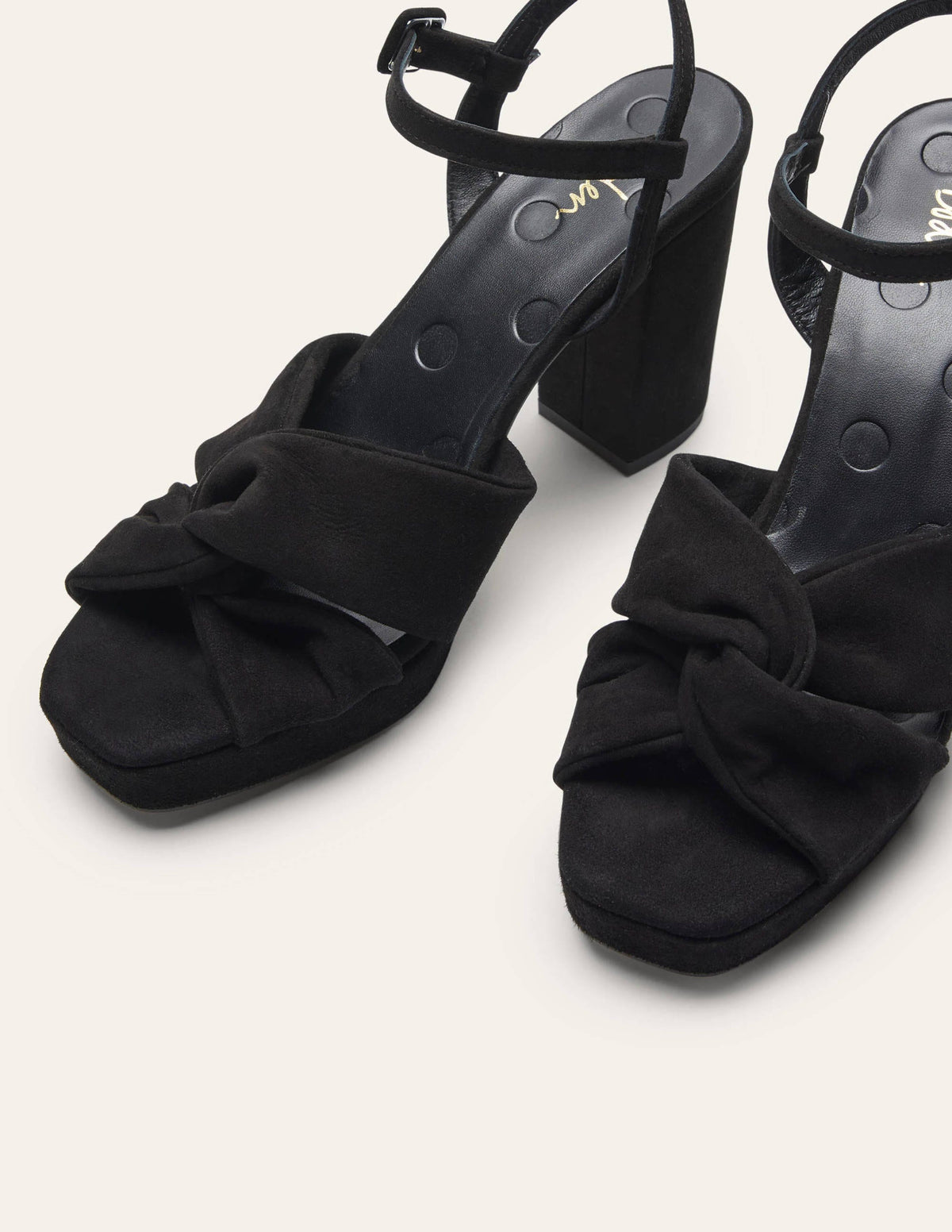 Twist-Front Heeled Platforms-Black - Image 1