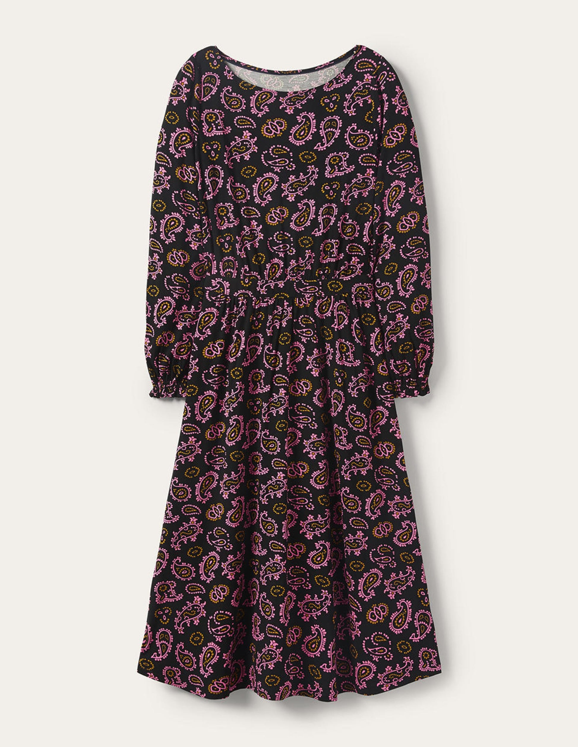 Evelyn Jersey Midi Dress-Azalea, Intricate Paisley-5