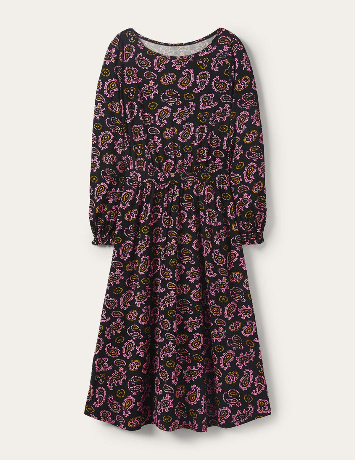 Evelyn Jersey Midi Dress-Azalea, Intricate Paisley - Image 5