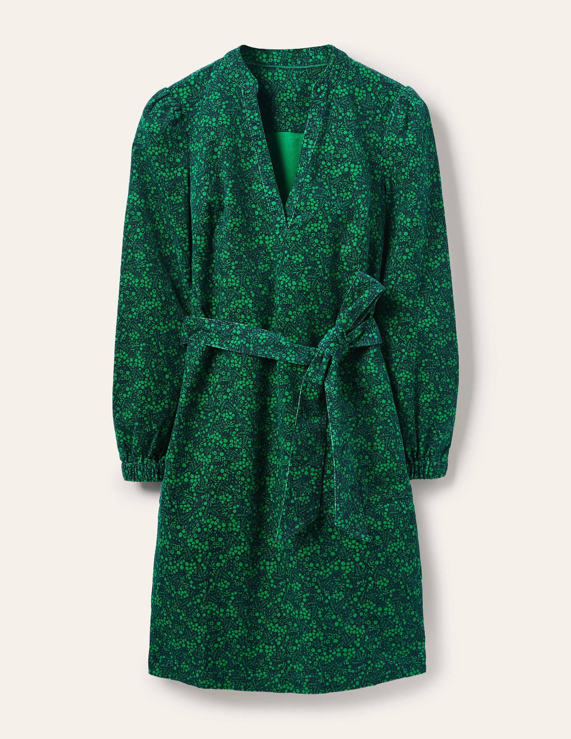 Esmeralda Tie Waist Dress-French Navy, Enchanting Forest - Image 5