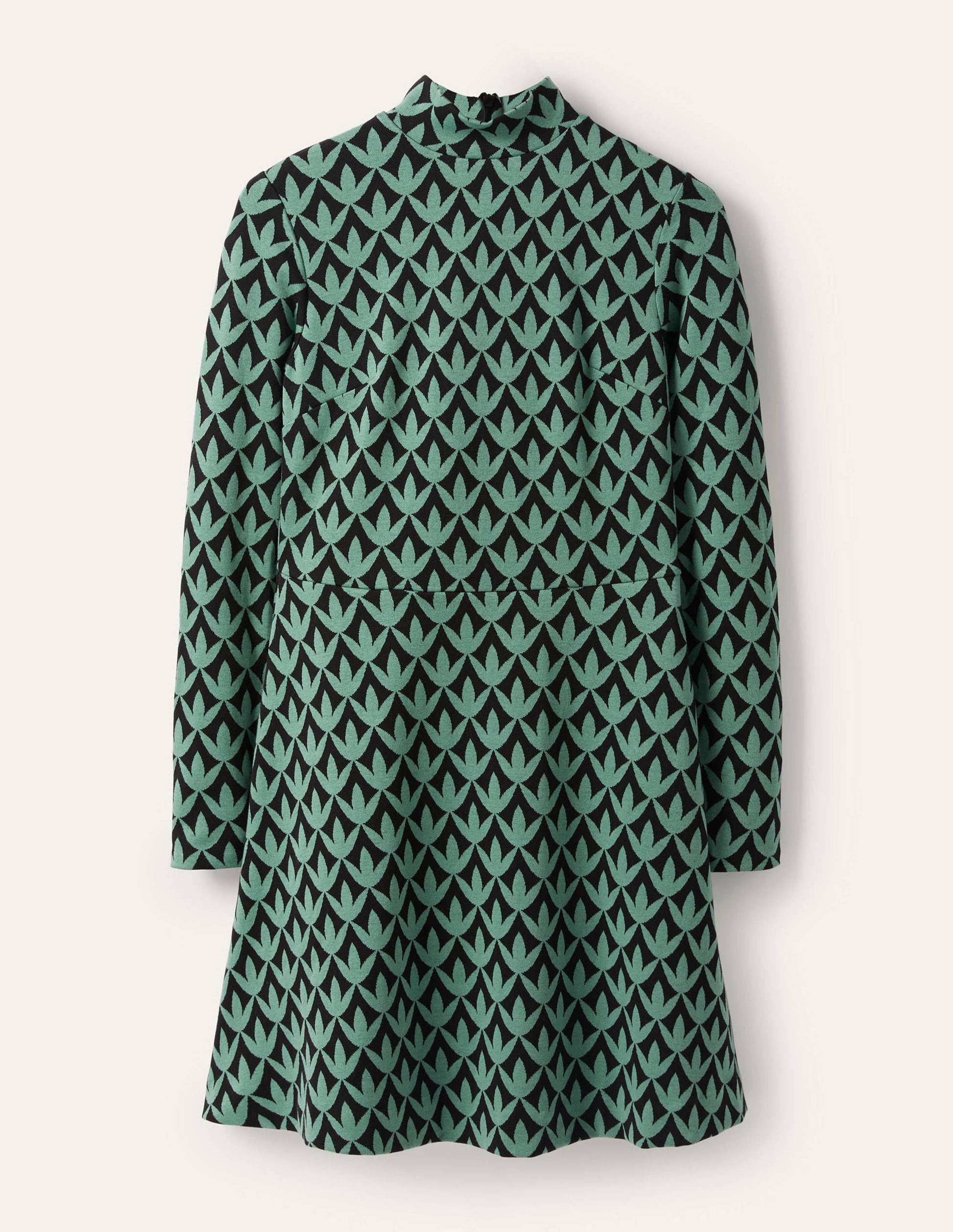 High Neck Jacquard Dress-Csarite, Petal Geo-5