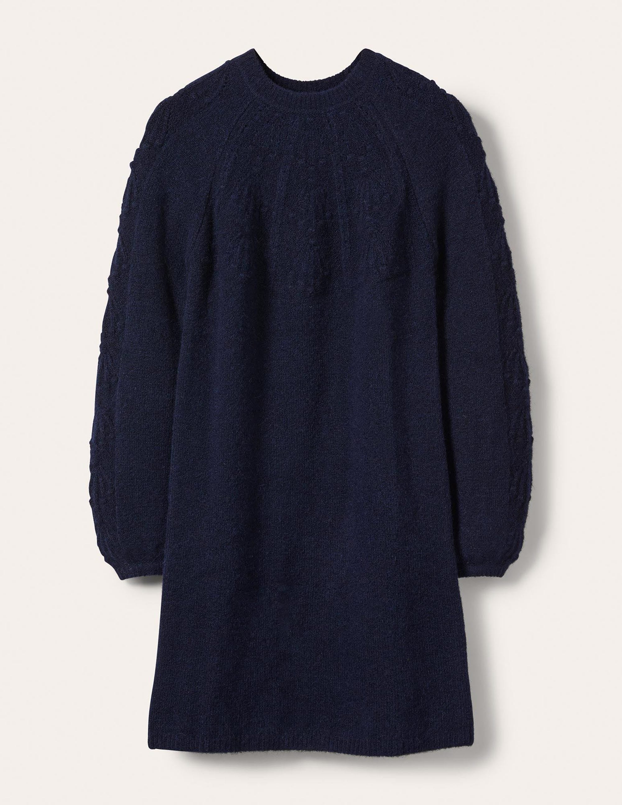 Cable Knitted Dress-Navy - Image 5