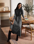 Roll Neck Jersey Midi Dress-Grey Marl, Camo Floral