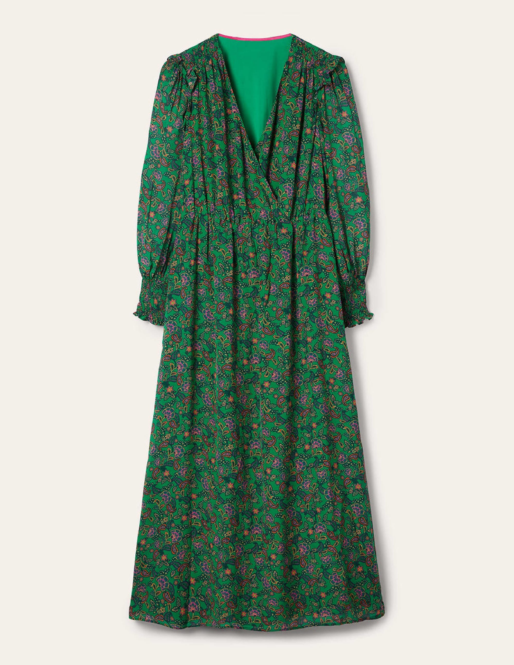 Becky Midi Wrap Dress-Highland Green, Exotic Floral - Image 7
