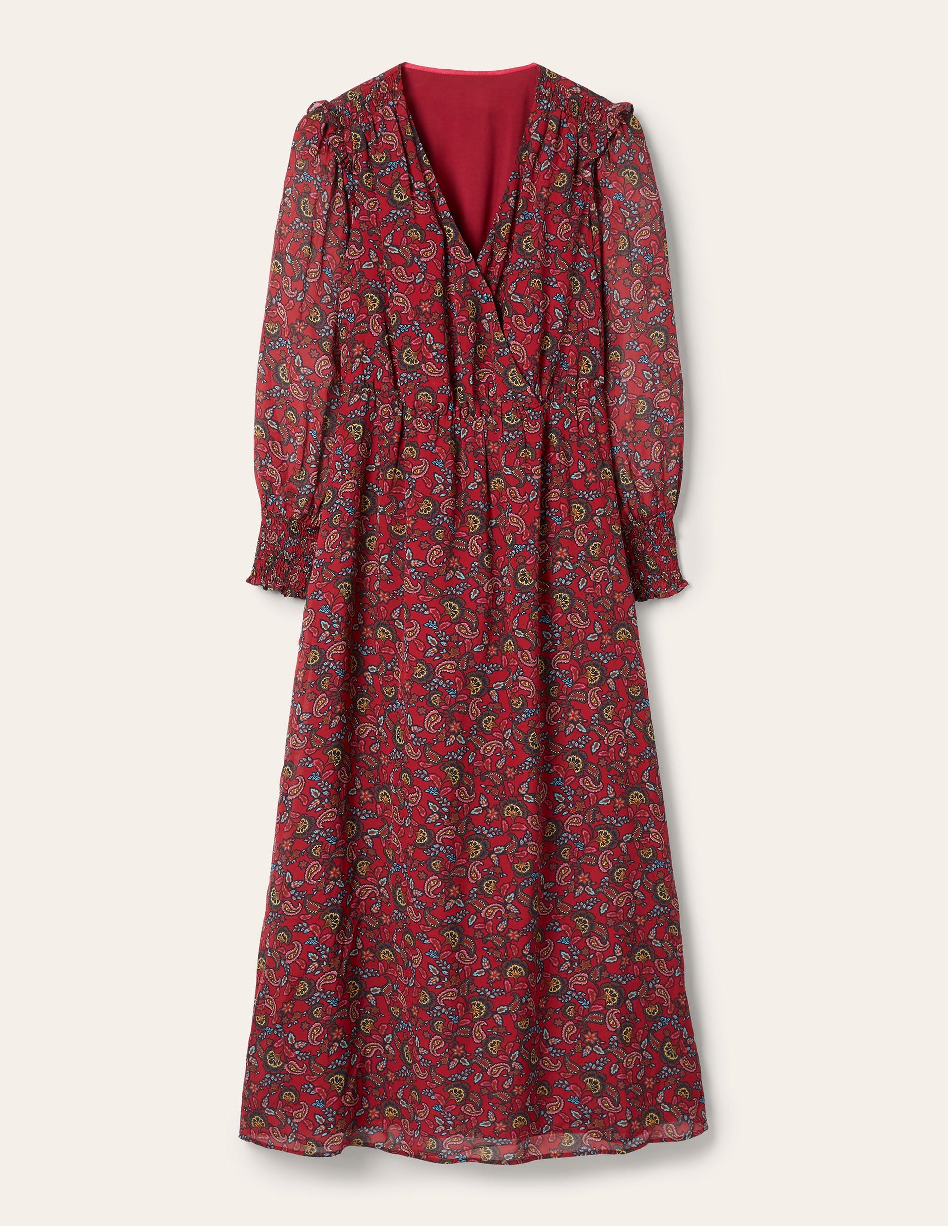 Becky Midi Wrap Dress-Winterberry, Exotic Floral-5